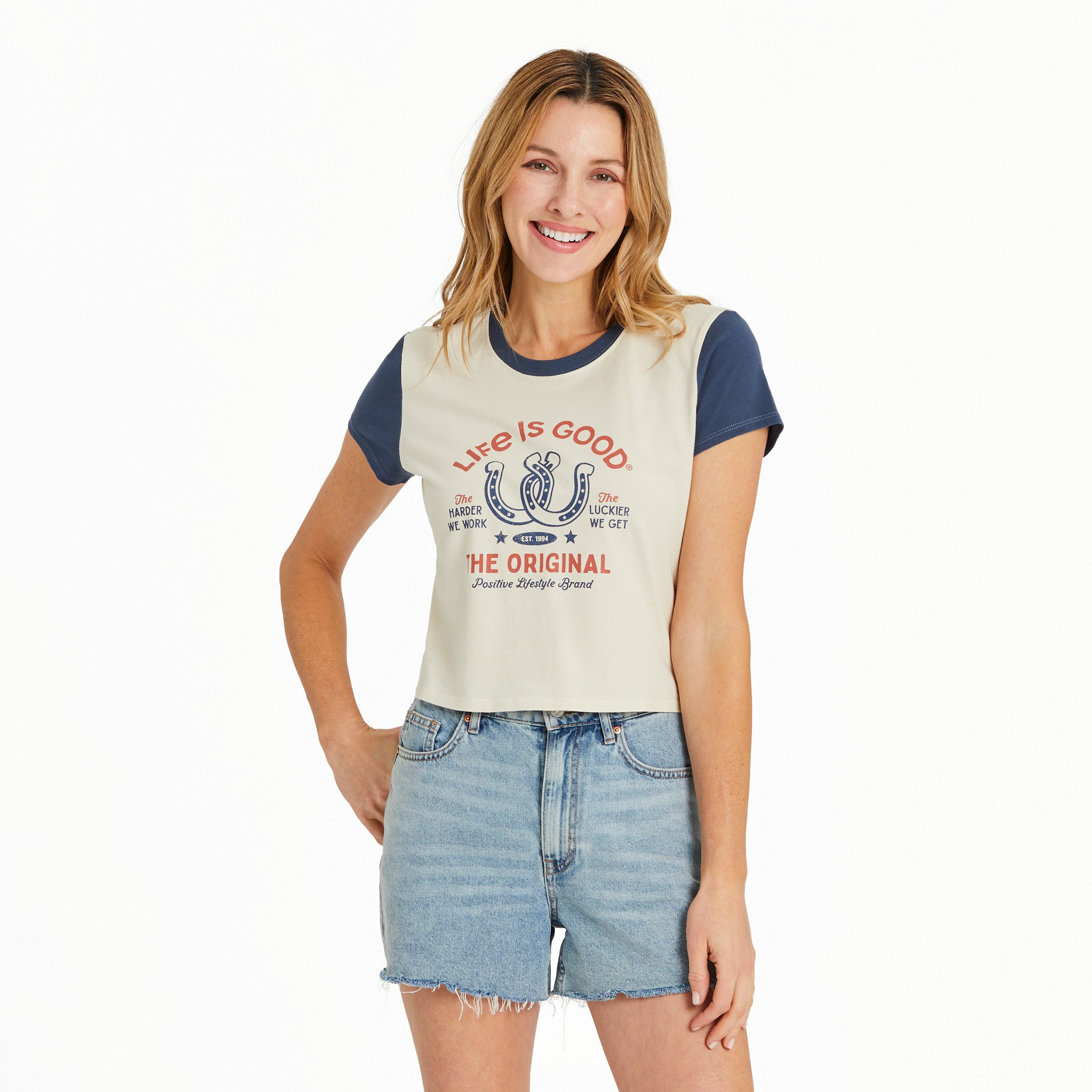 Women's Lucky Horseshoes Crusher-LITE Shrunken Tee | Shop Life is Good