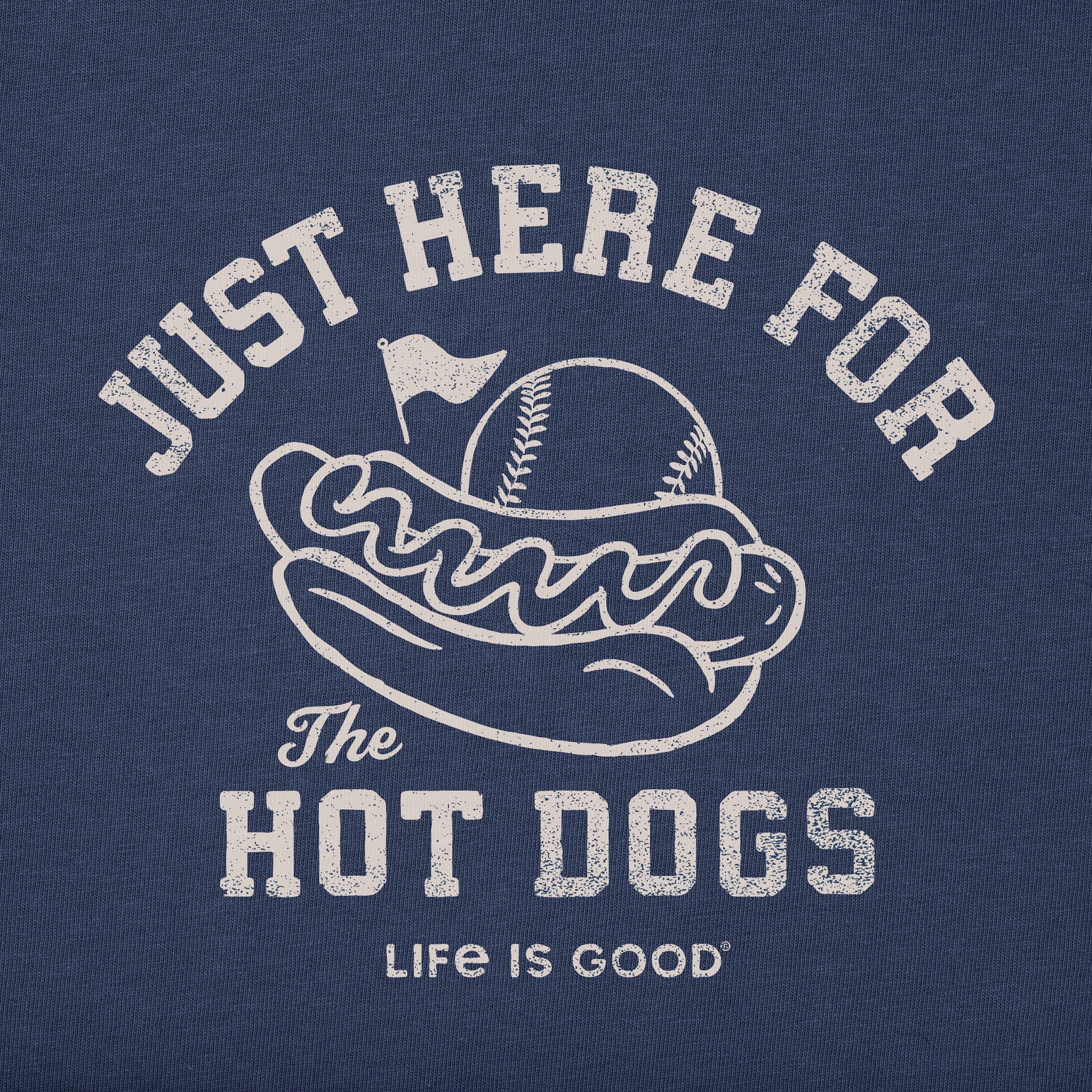 Women's Here for the Hot Dogs Baseball Crusher-LITE Shrunken Tee
