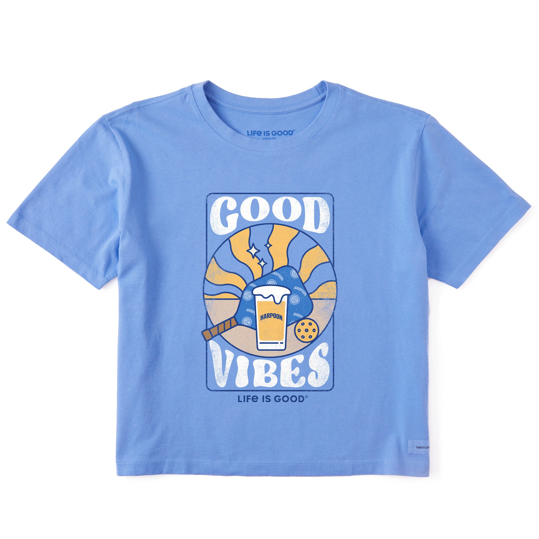 Women's Groovy Harpoon Good Vibes Short Sleeve Crusher Boxy