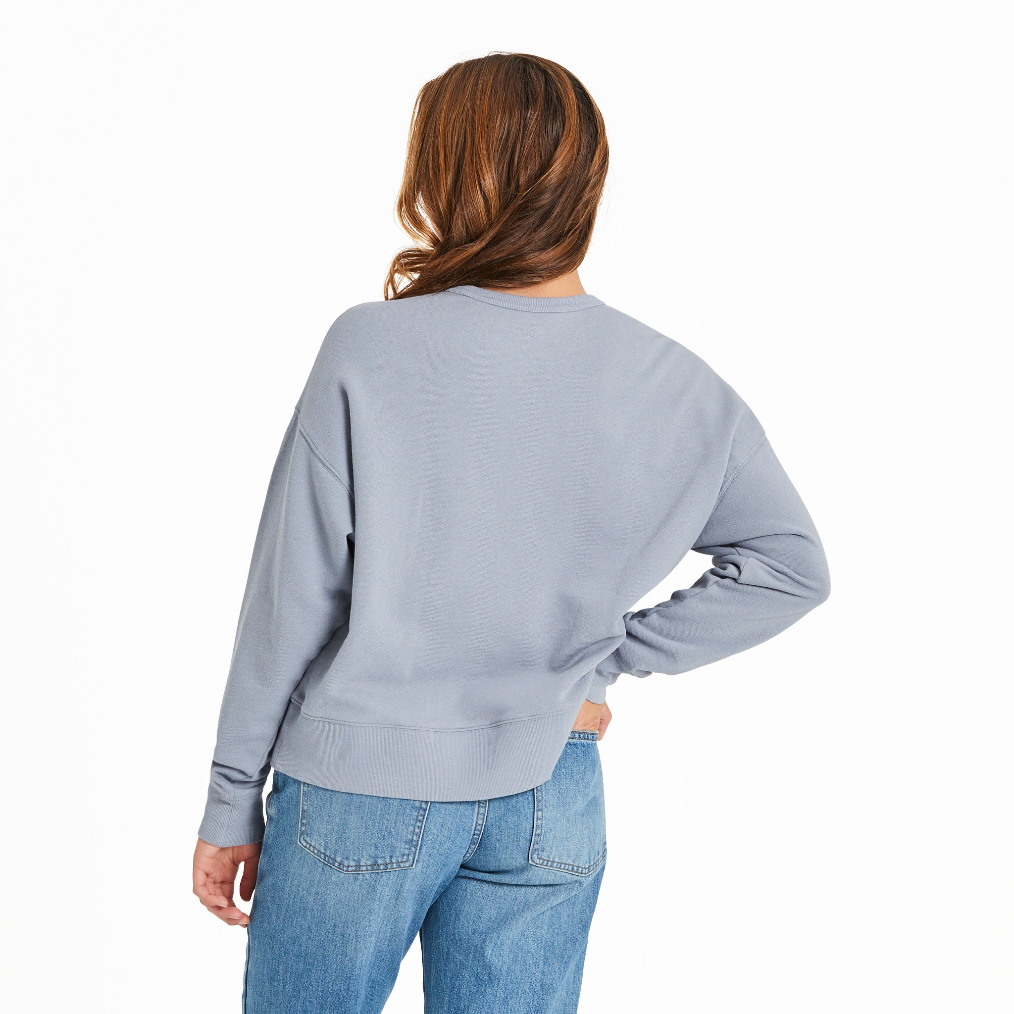 Women's Solid French Terry Boxy Crew | Shop Life is Good