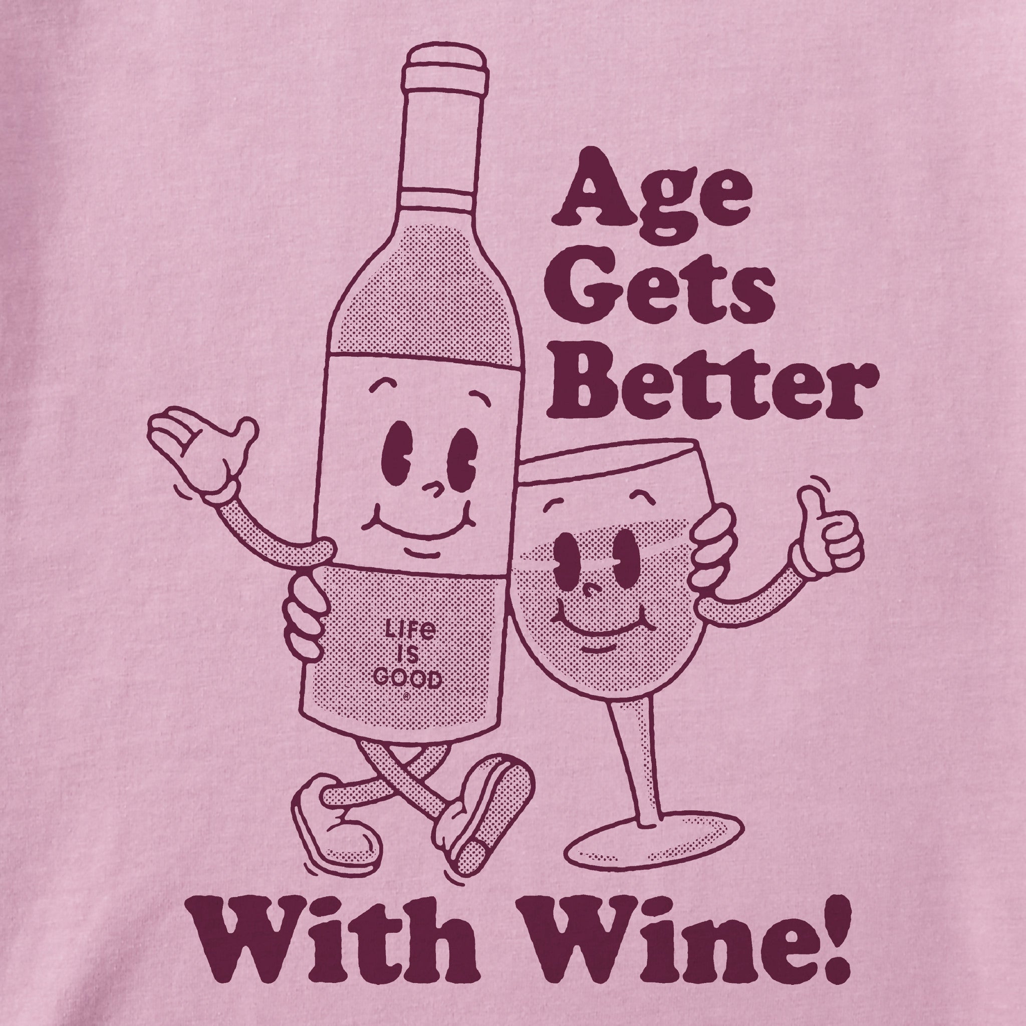 Product image for "Women's Age Gets Better With Wine Mascot Short Sleeve Tee" ||143927_2