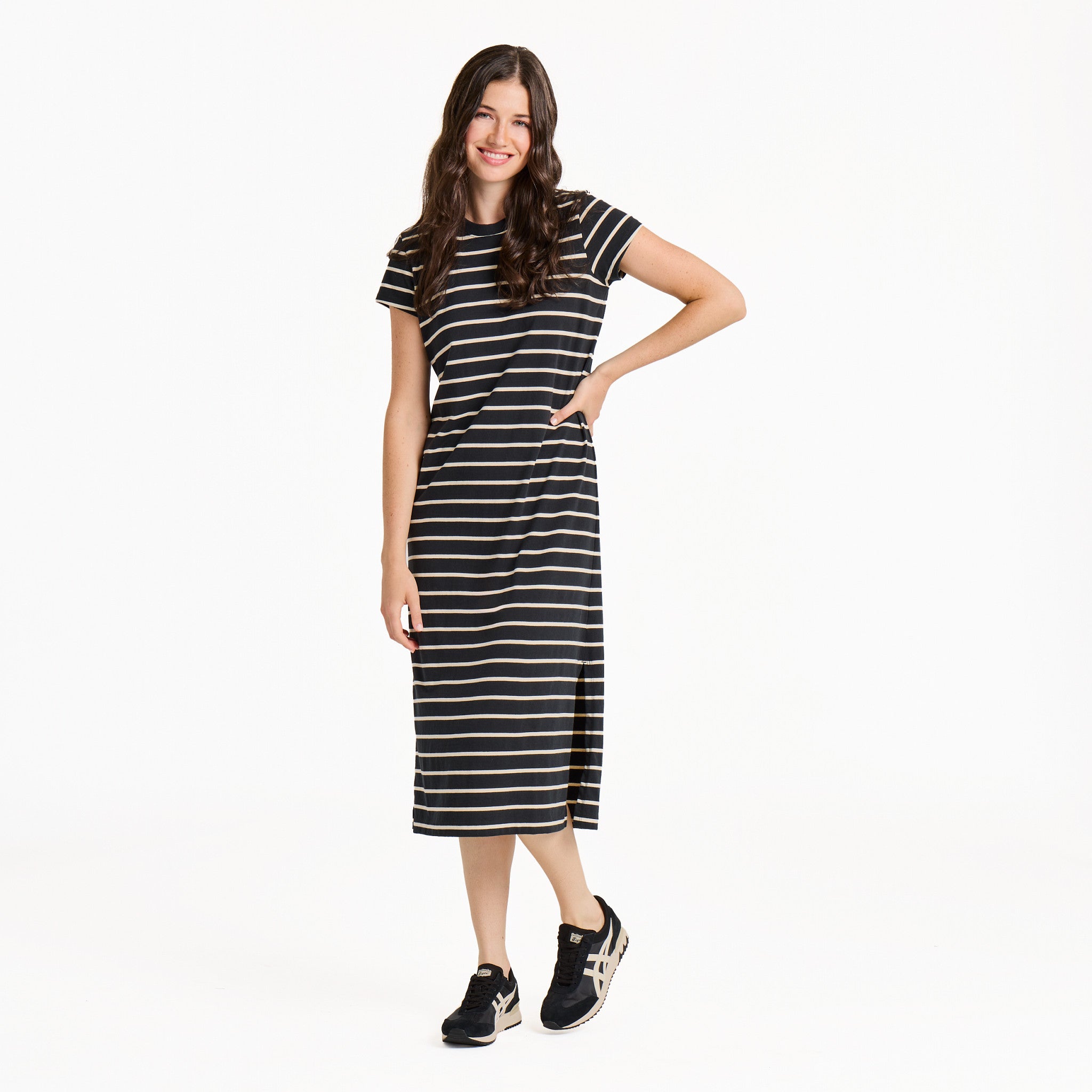 Life is Good Women's Solid Striped Crusher Weekend Dress Assortment Dresses in Smoky Blue | Size Medium Life is Good Women's Solid Striped Crusher Weekend Dress Assortment Dresses in Smoky Blue | Size Medium