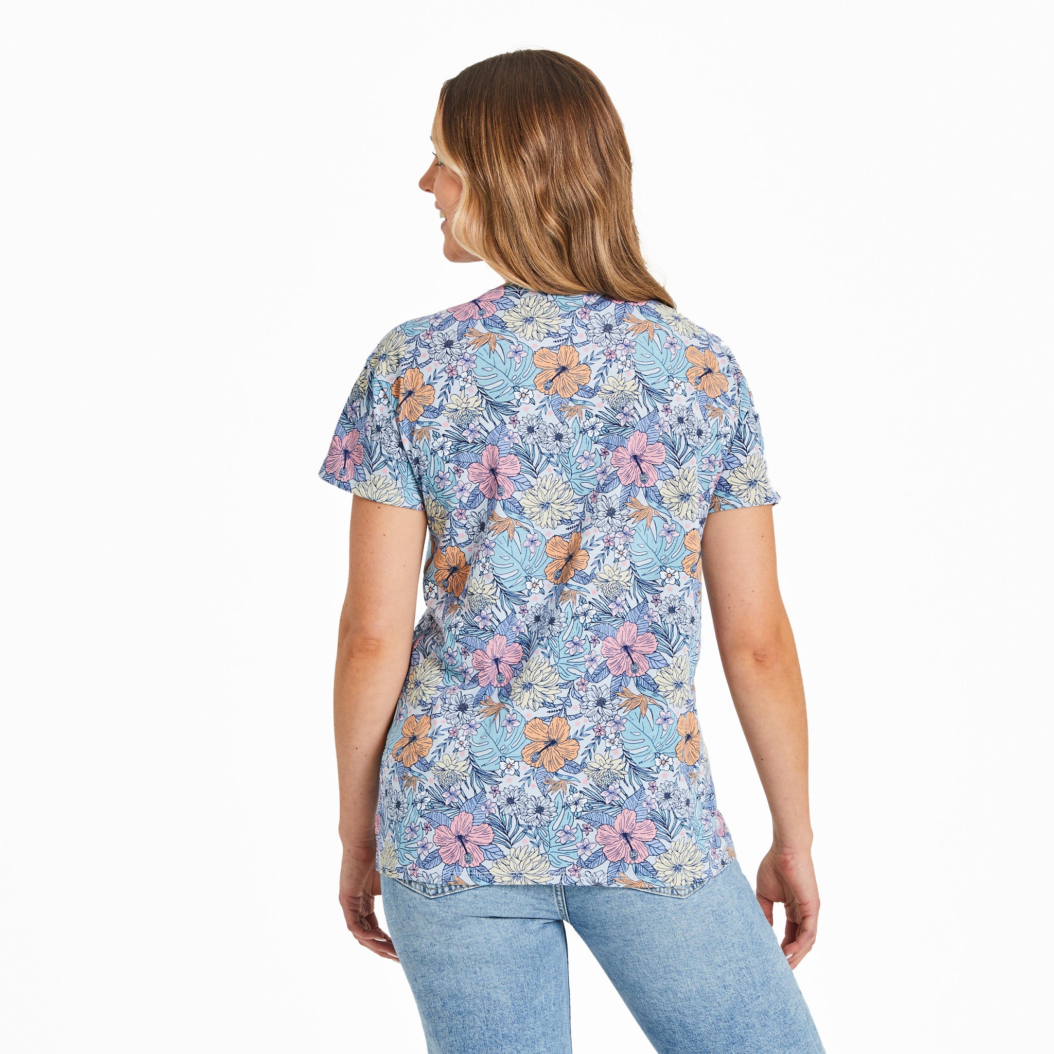 Women's Tropical Floral Pattern Crusher-LITE Easy Tee | Shop Life
