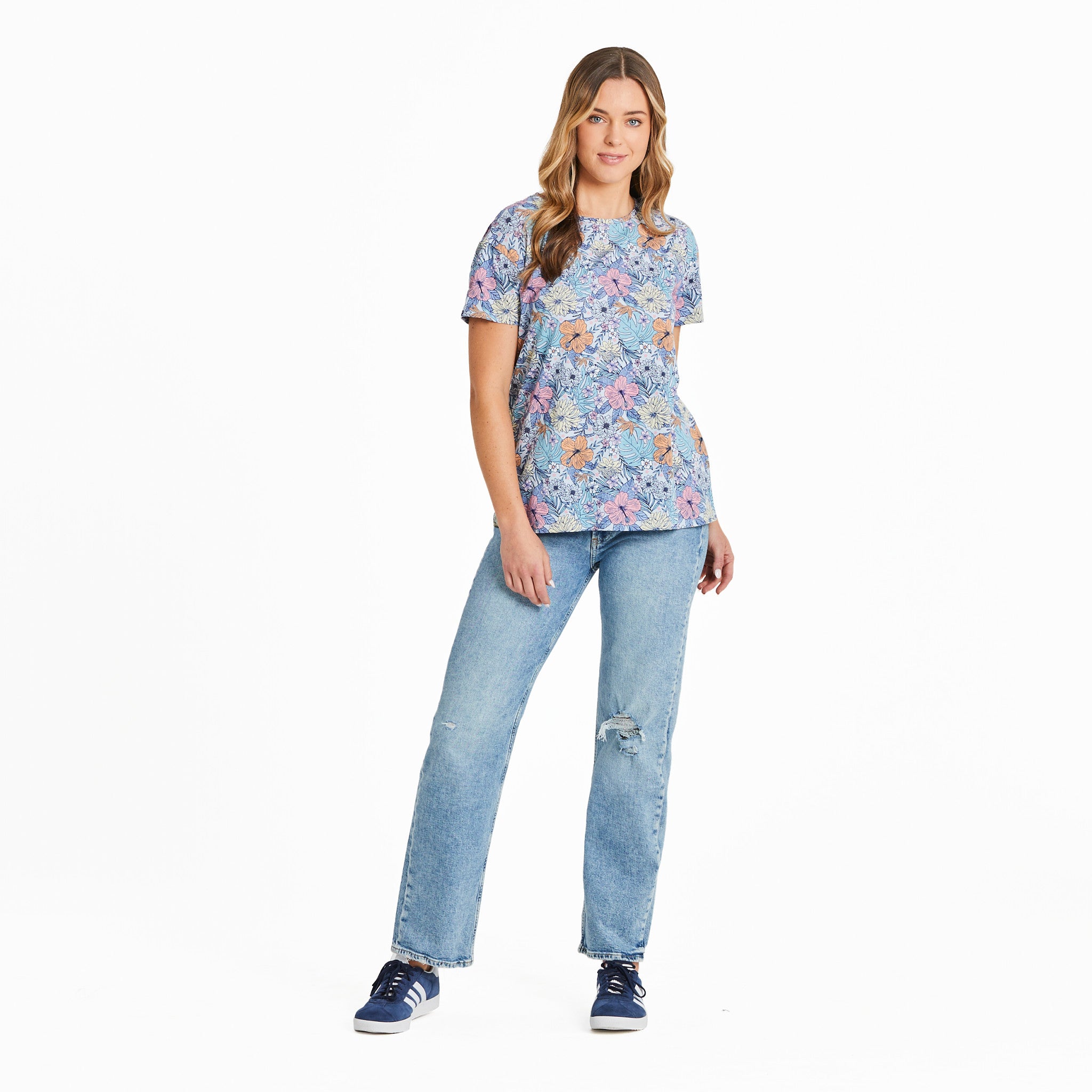 Women's Tropical Floral Pattern Crusher-LITE Easy Tee | Shop Life