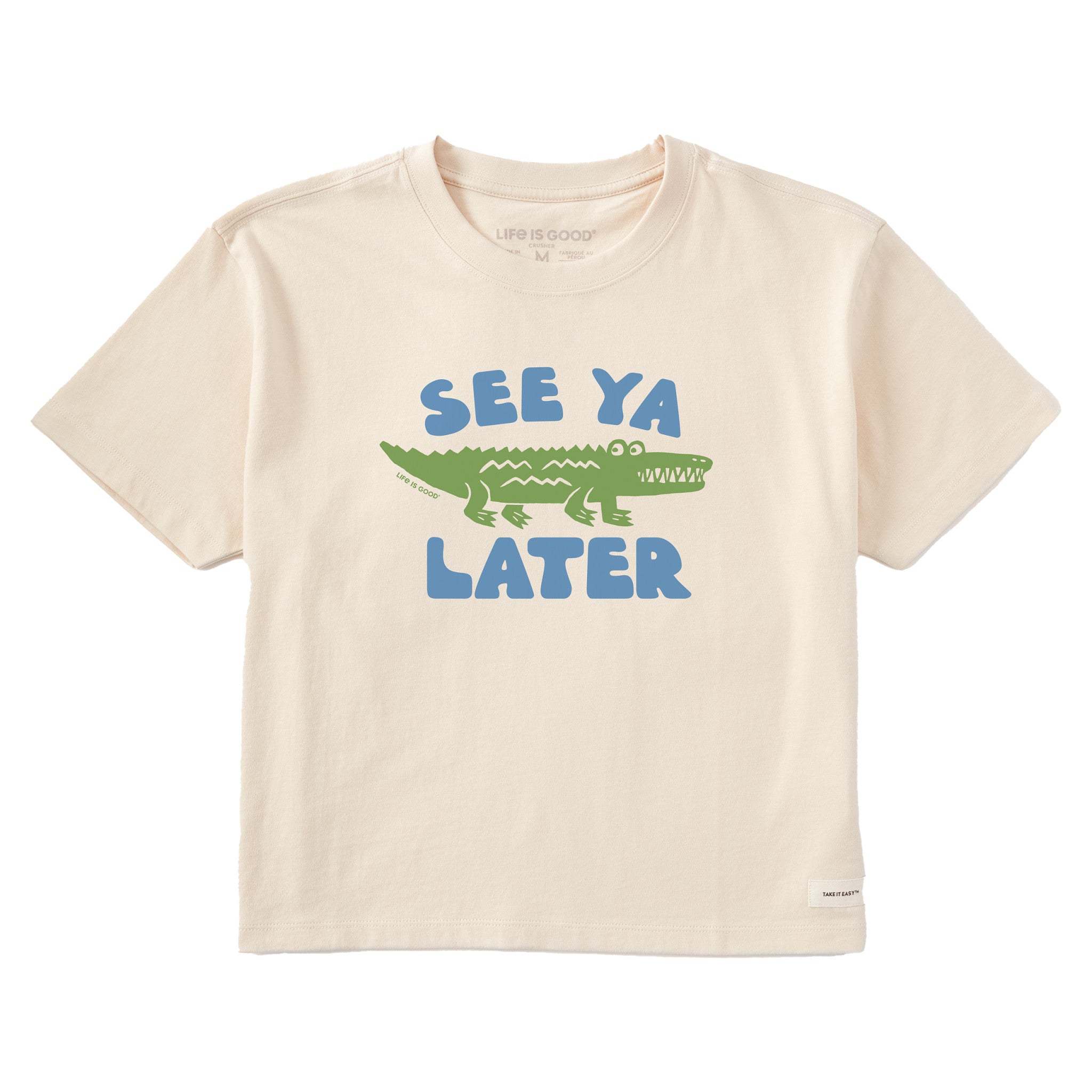 パーツ slow life Women's See Ya Later Alligator Short Sleeve Crusher Boxy Tee