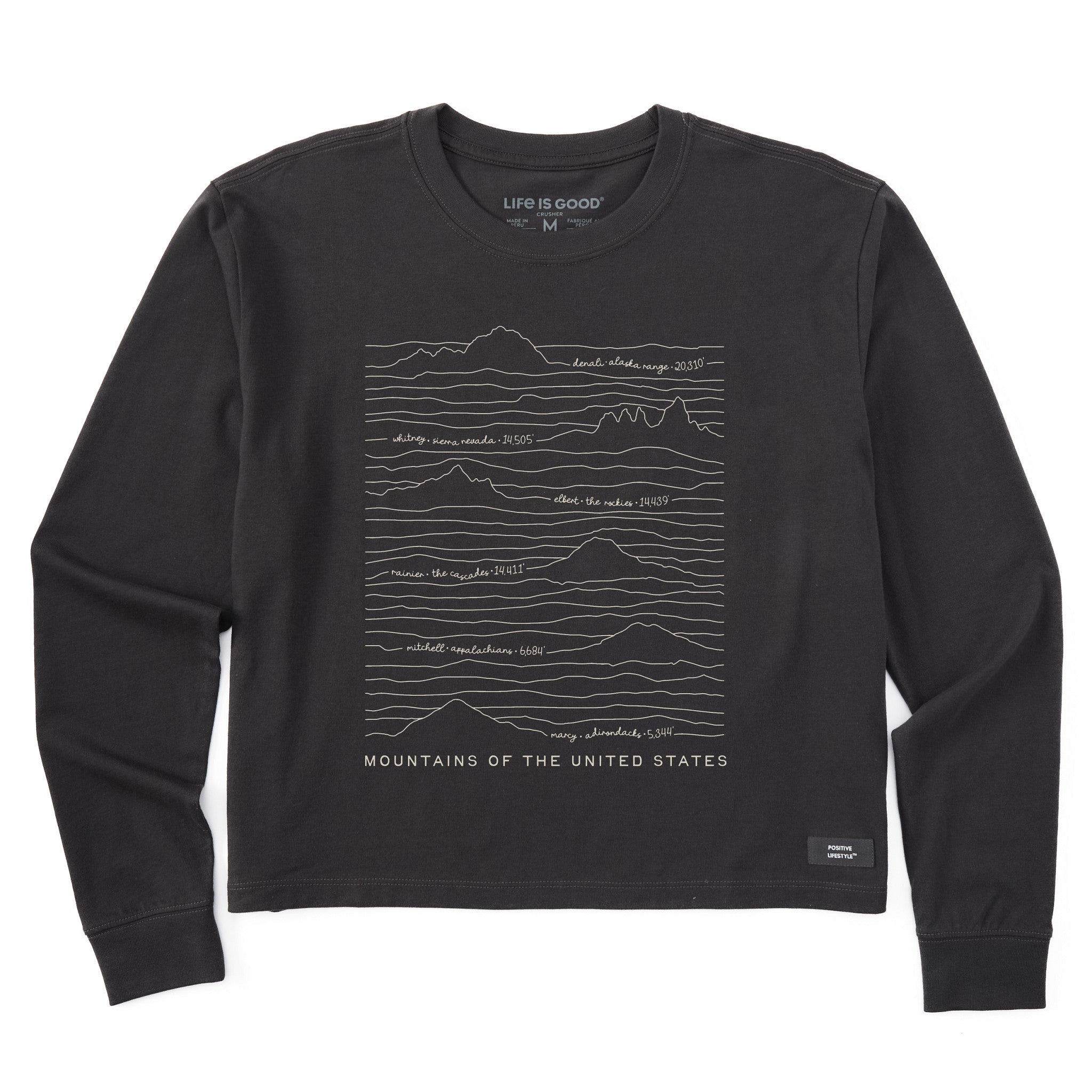 Women's Mountains of the US Long Sleeve Crusher Boxy Tee | Shop