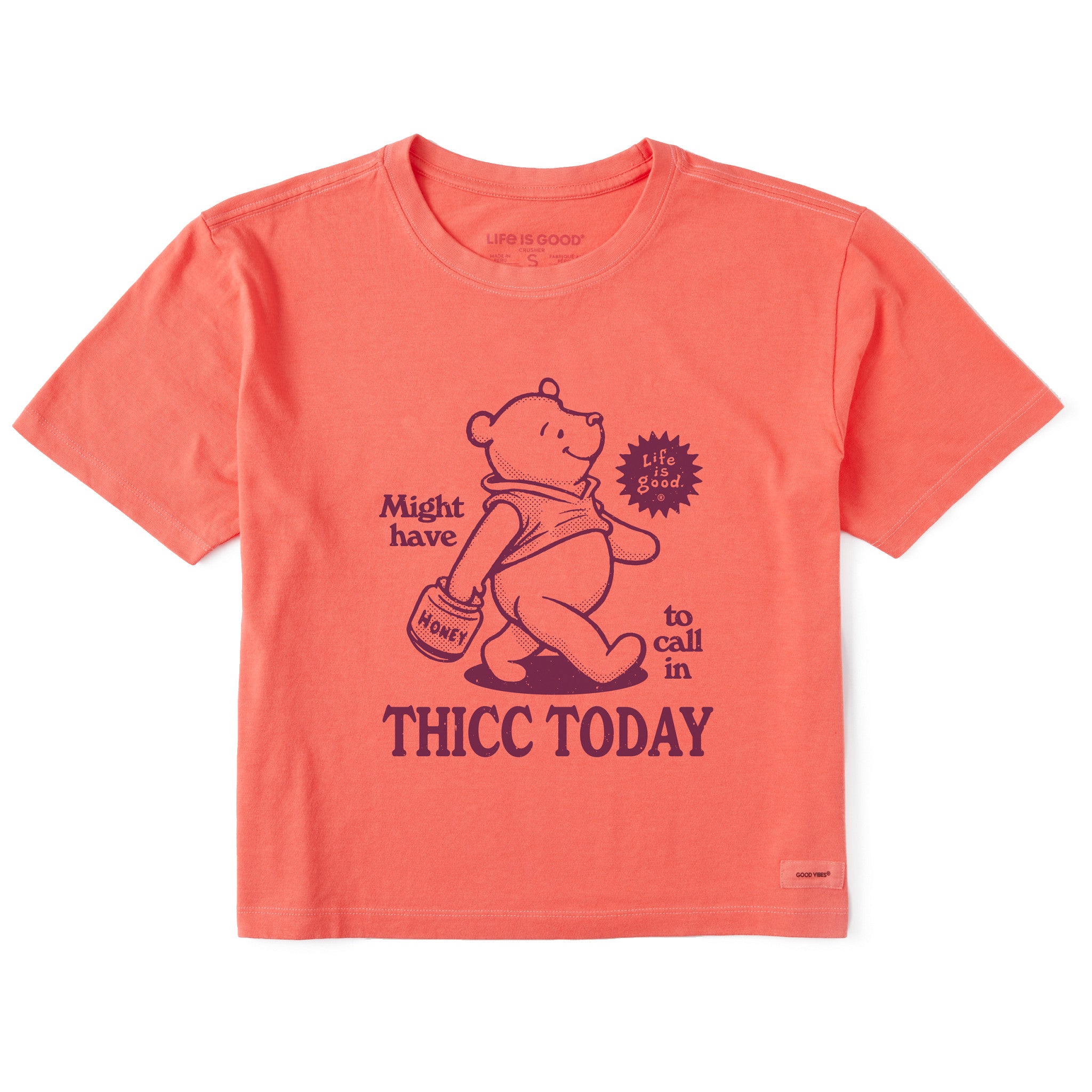 Women's Might Have to Call in Thicc Pooh Short Sleeve Crusher Boxy