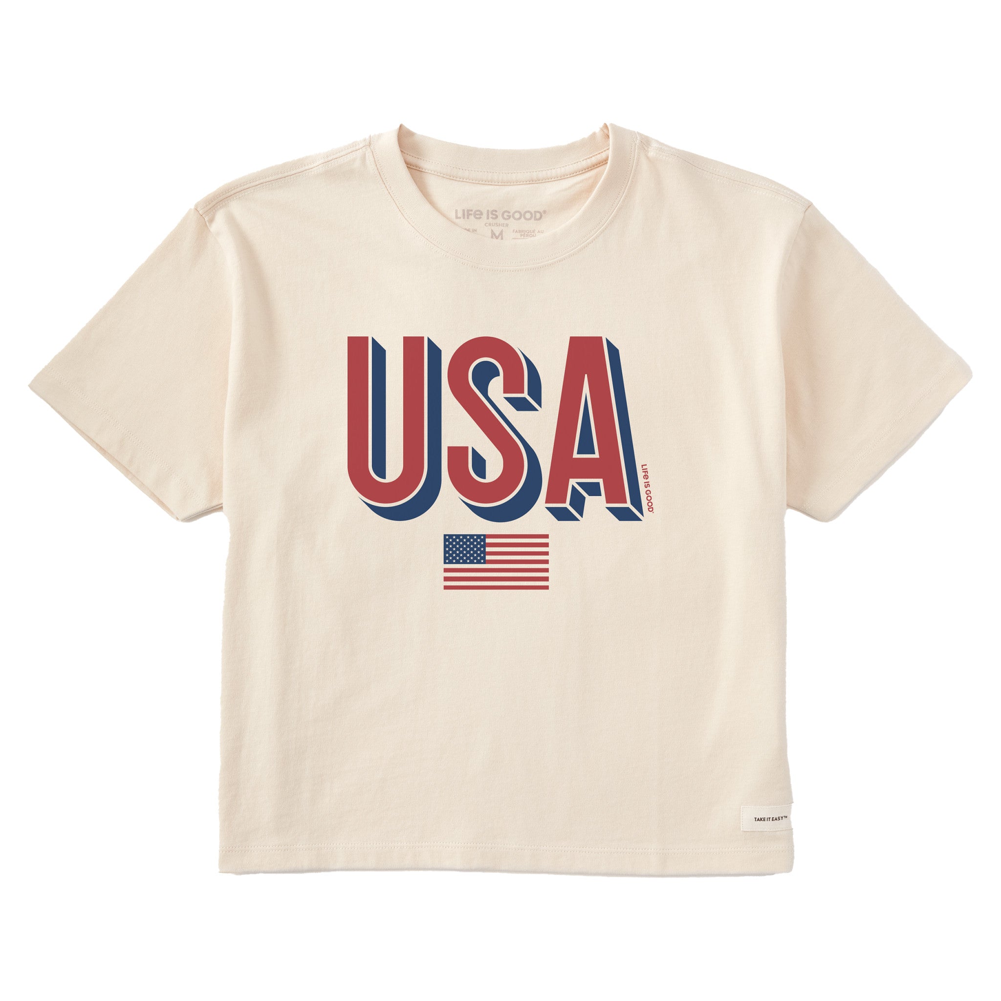 【MODERNIF】America Lettering Short Sleeve T-shirt Millhurst - American Fighter