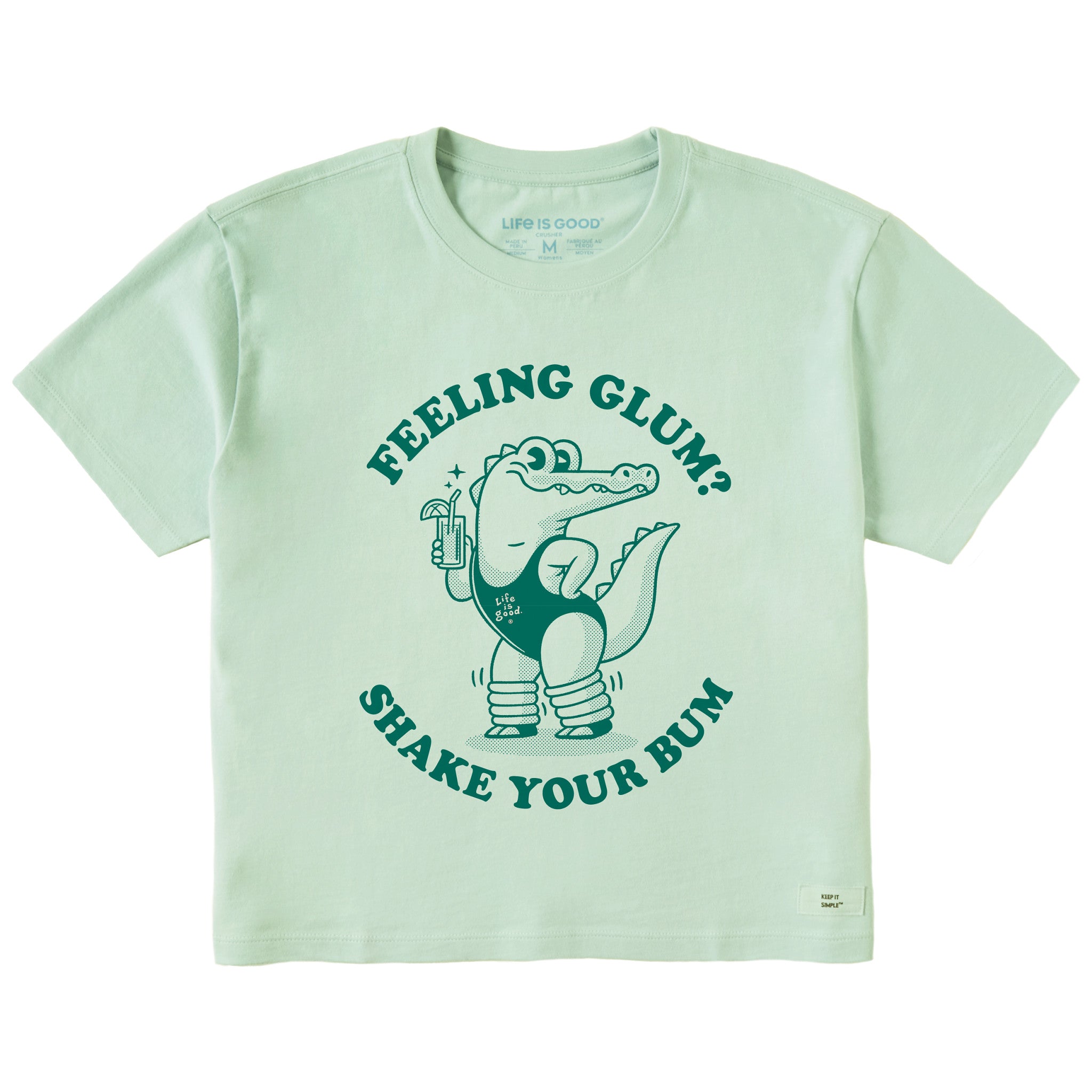 Women's Feeling Glum Crocodile Short Sleeve Crusher Boxy Tee