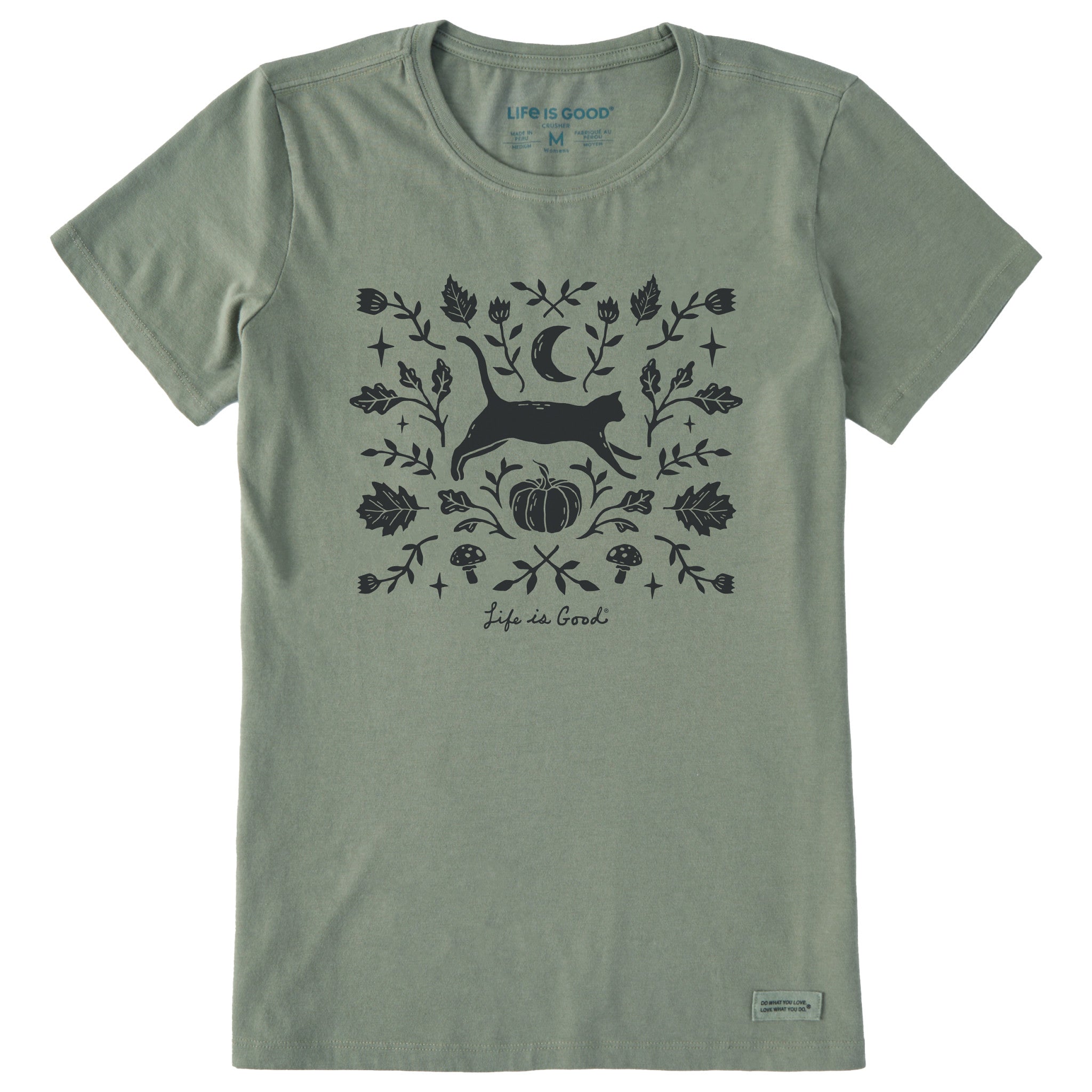 Women's Fall Foliage Cat Short Sleeve Crusher Tee | Shop Life is Good