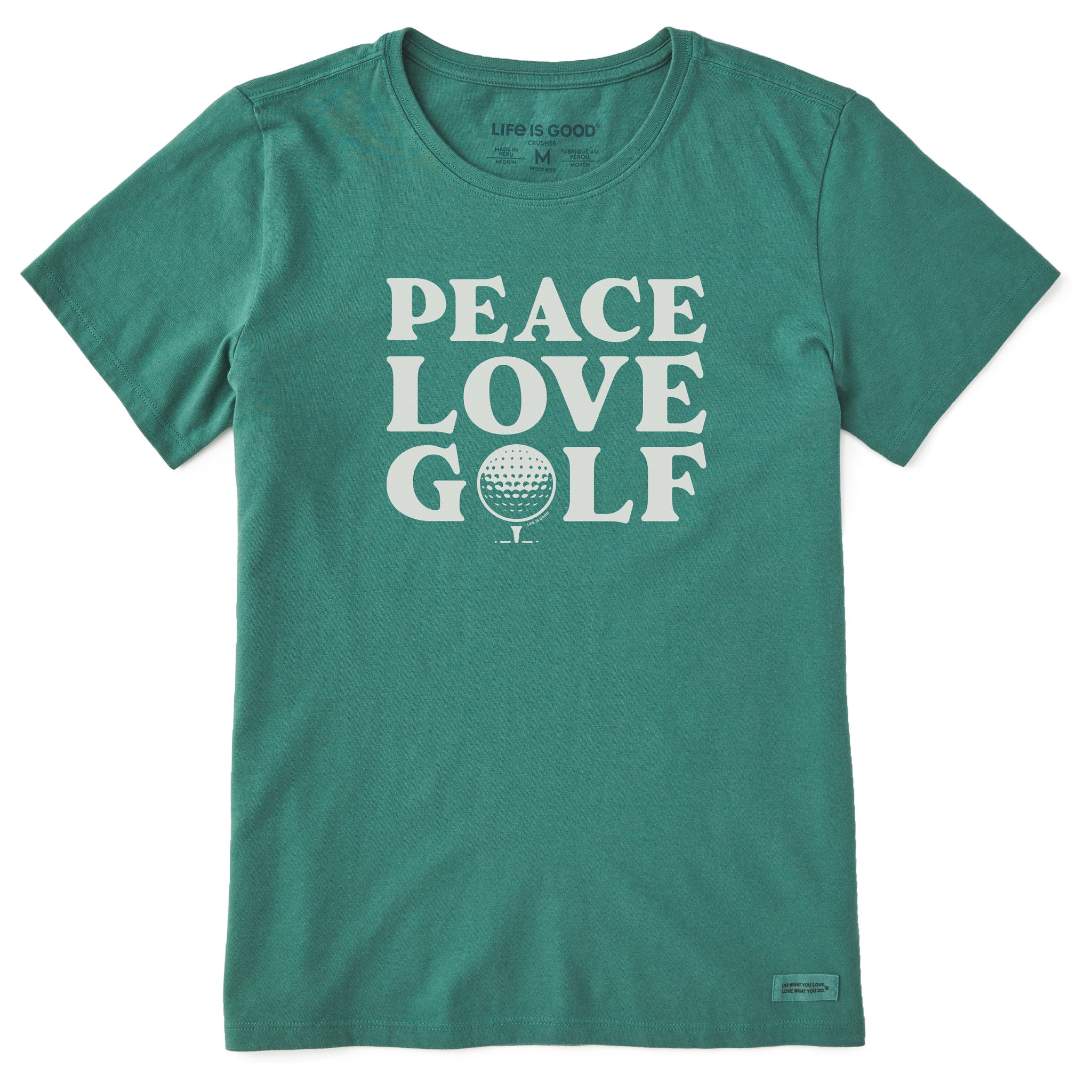 Women's Peace Love Golf Short Sleeve Crusher Tee | Shop Life is Good