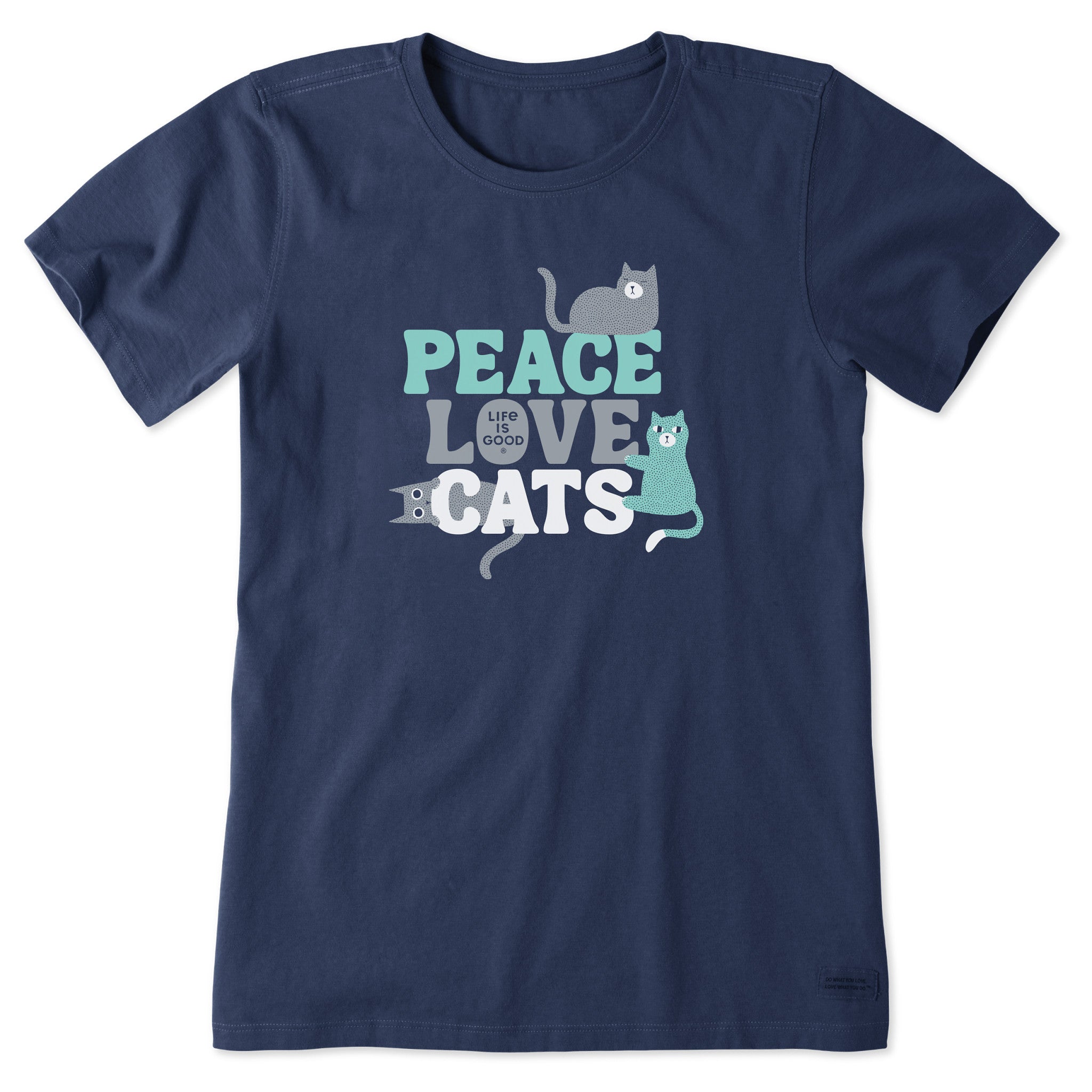Product image for "Women's Peace Love & Cats Short Sleeve Crusher-LITE Tee" ||147762_1
