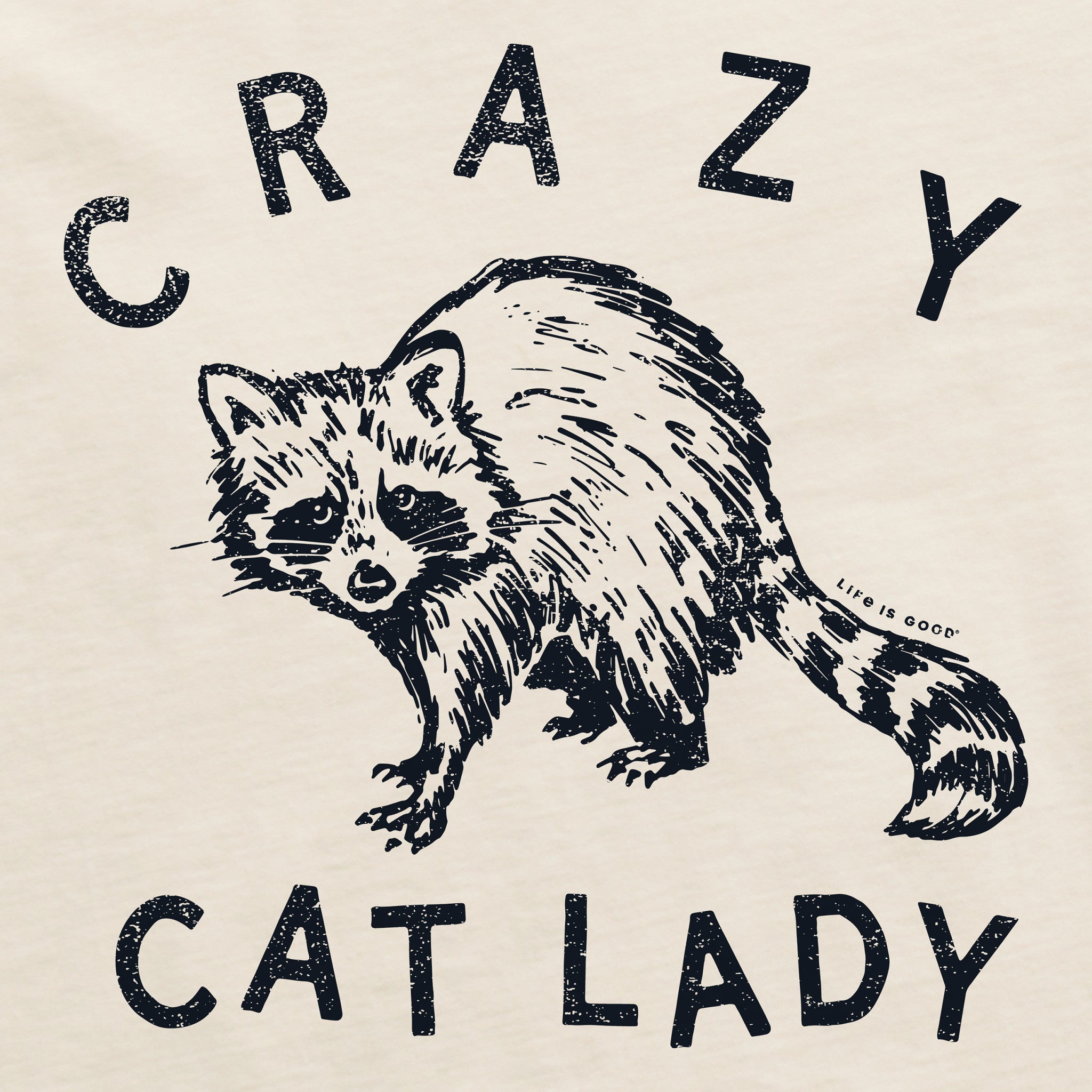 Women's Crazy Cat Lady Raccoon Short Sleeve Crusher Boxy Tee