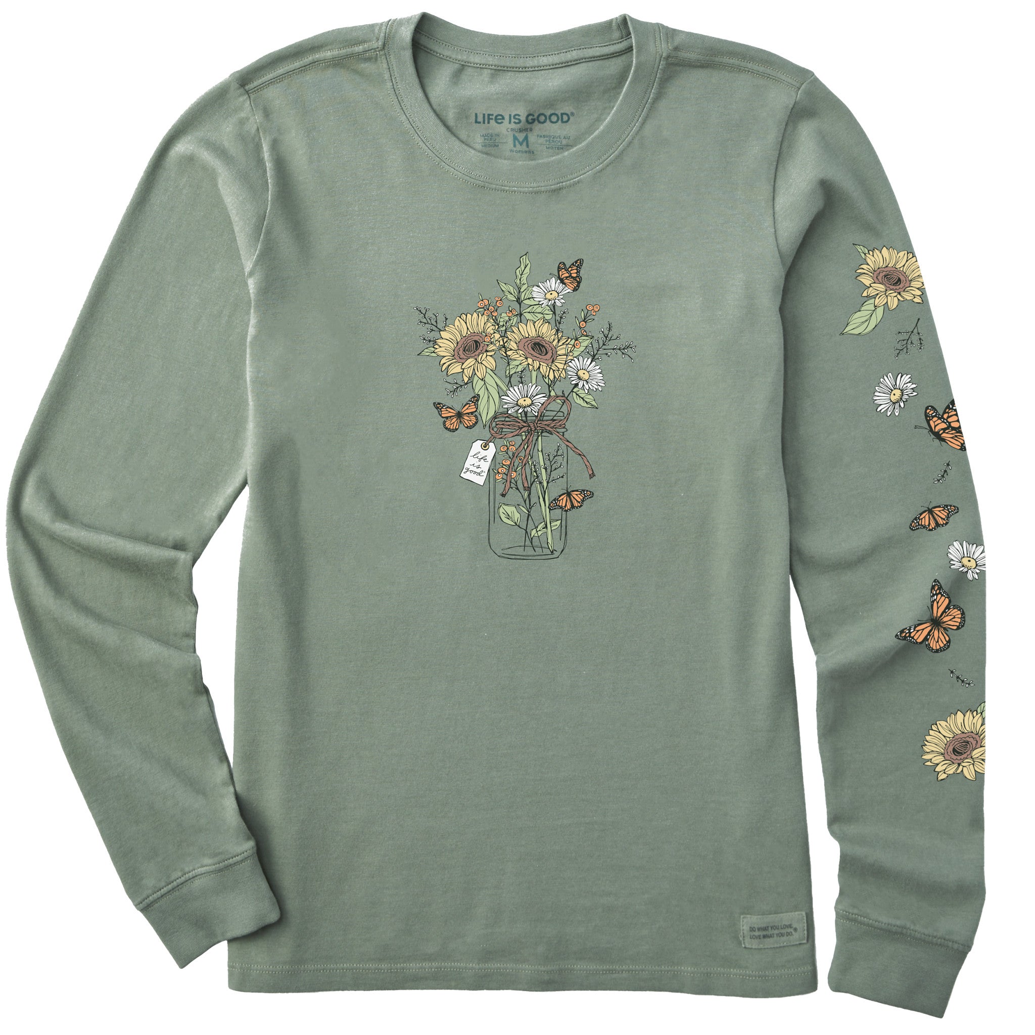Women's Sunflower Monarch Jar Long Sleeve Crusher Tee | Shop Life