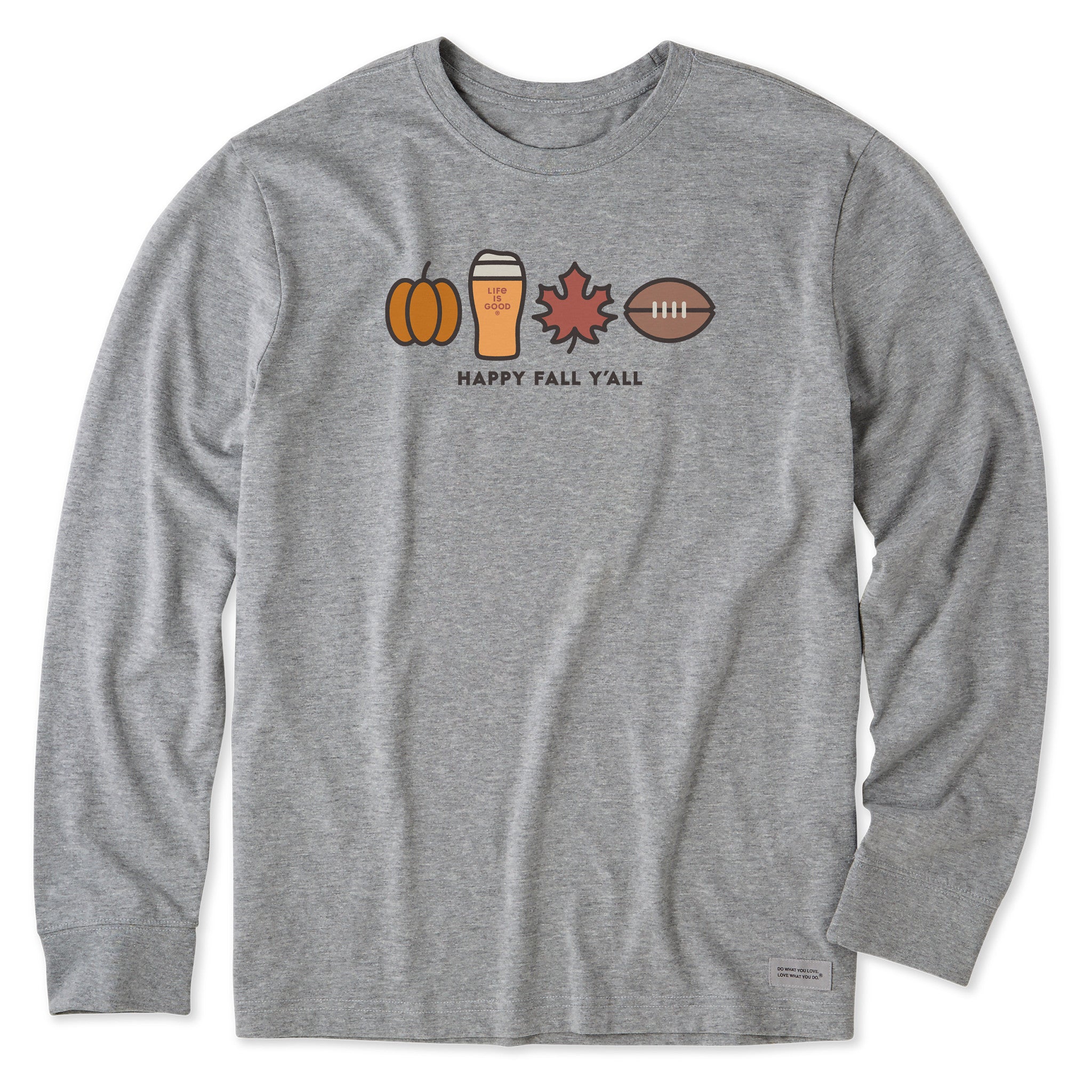 Men's Happy Fall Icons Long Sleeve Crusher Tee | Shop Life is Good