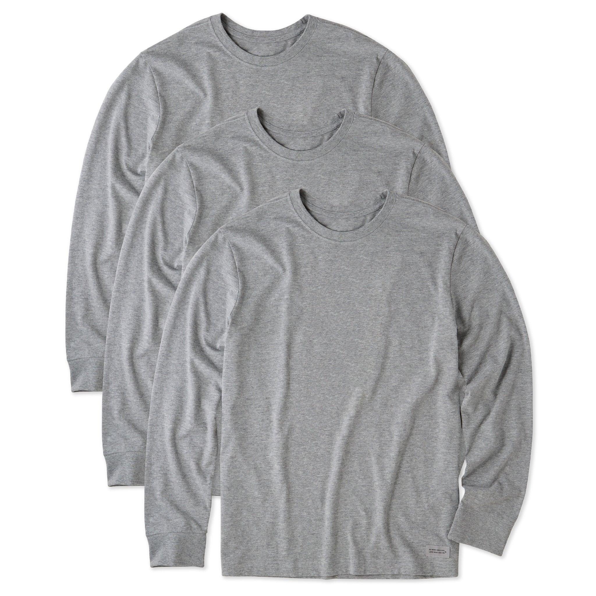 Men's Solid 3-Pack Long Sleeve Crusher Tee Heather Gray | Shop