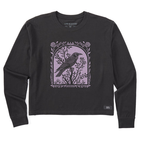 Women's Lone Raven Long Sleeve Crusher Boxy Tee
