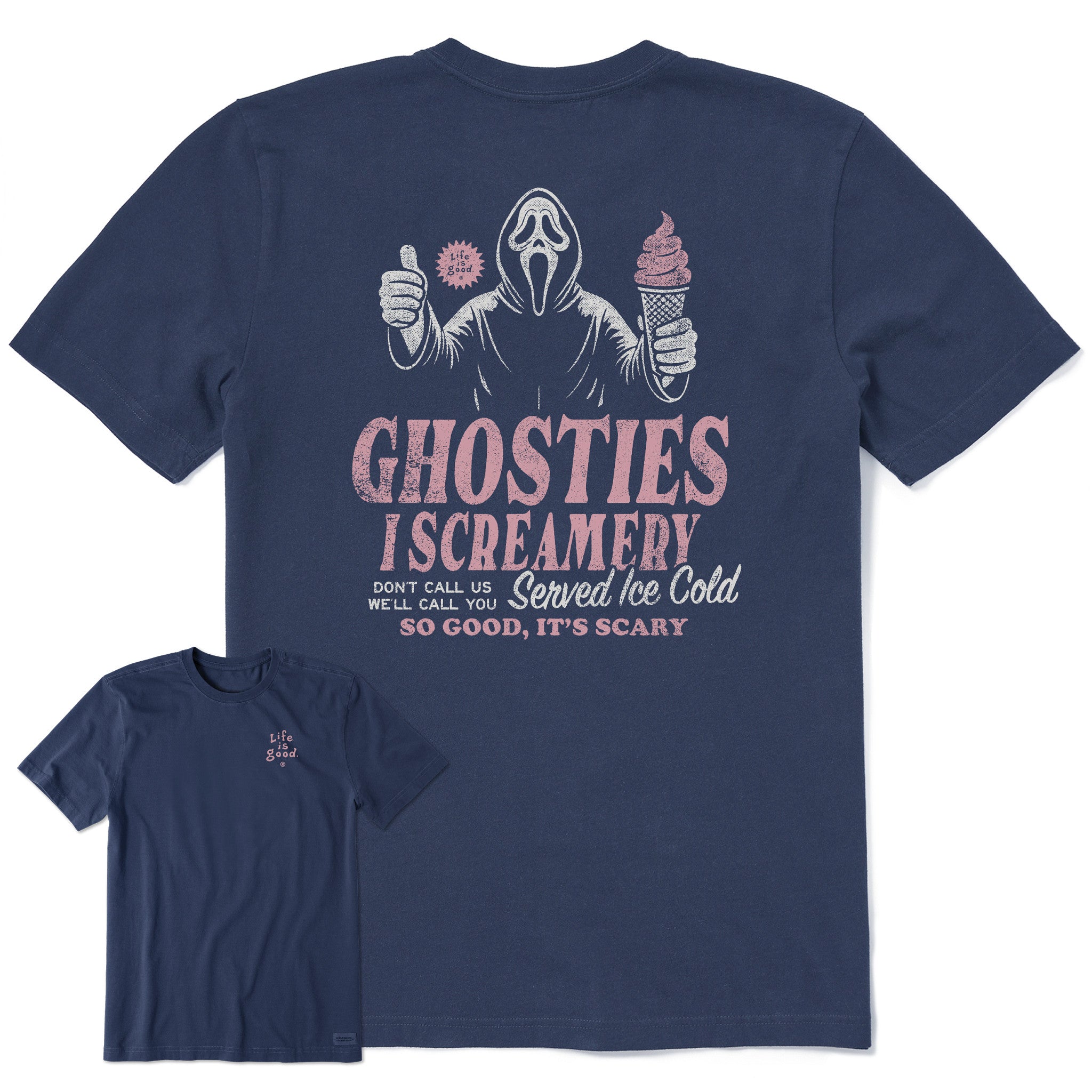 Men's Ghosts I Screamery Short Sleeve Crusher Tee | Shop Life is Good