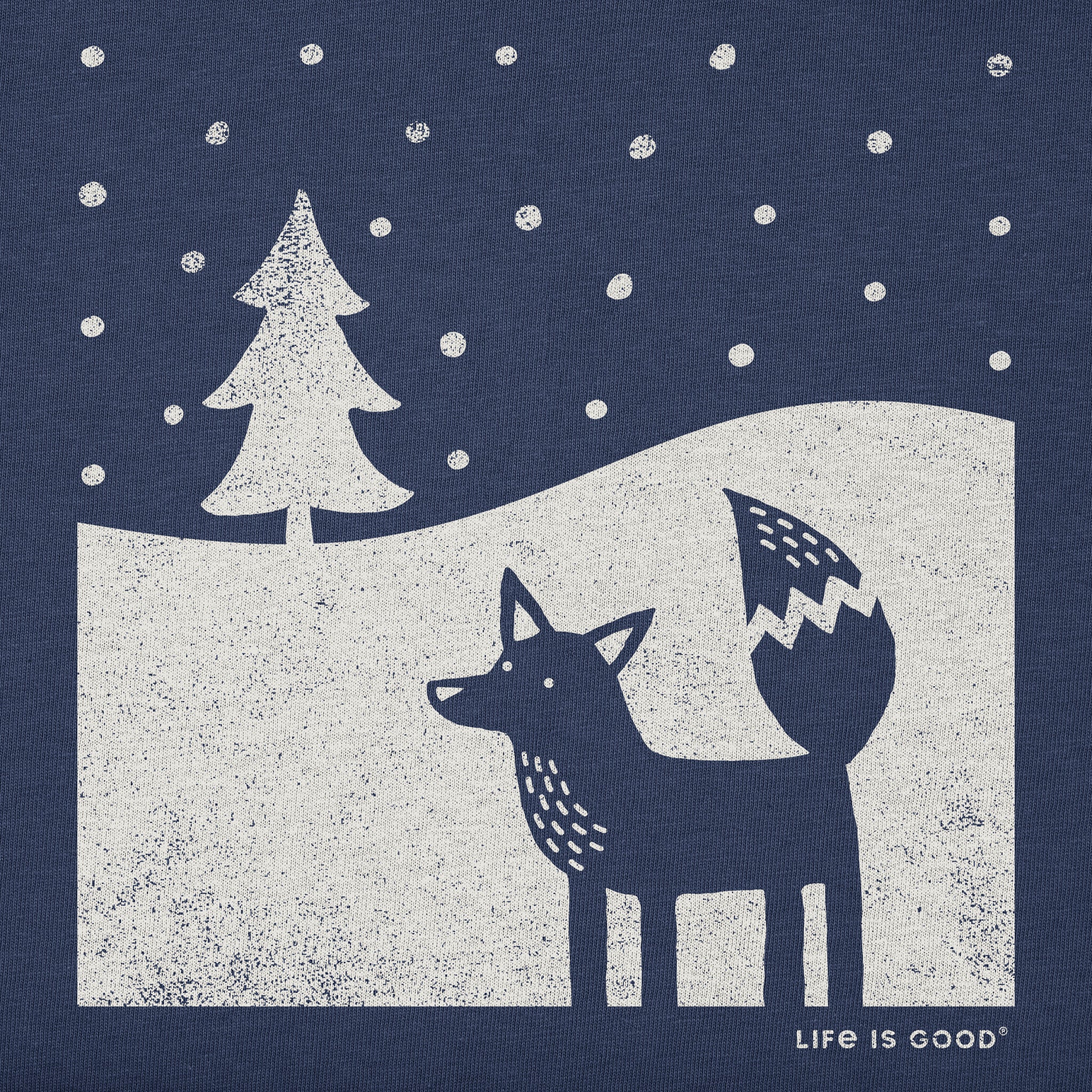 Kids Fox in Winter Long Sleeve Crusher Tee | Shop Life is Good