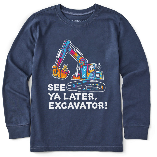 Product image for "Kids Tie Dye See You Later Excavator Long Sleeve Crusher Tee" ||151408_1