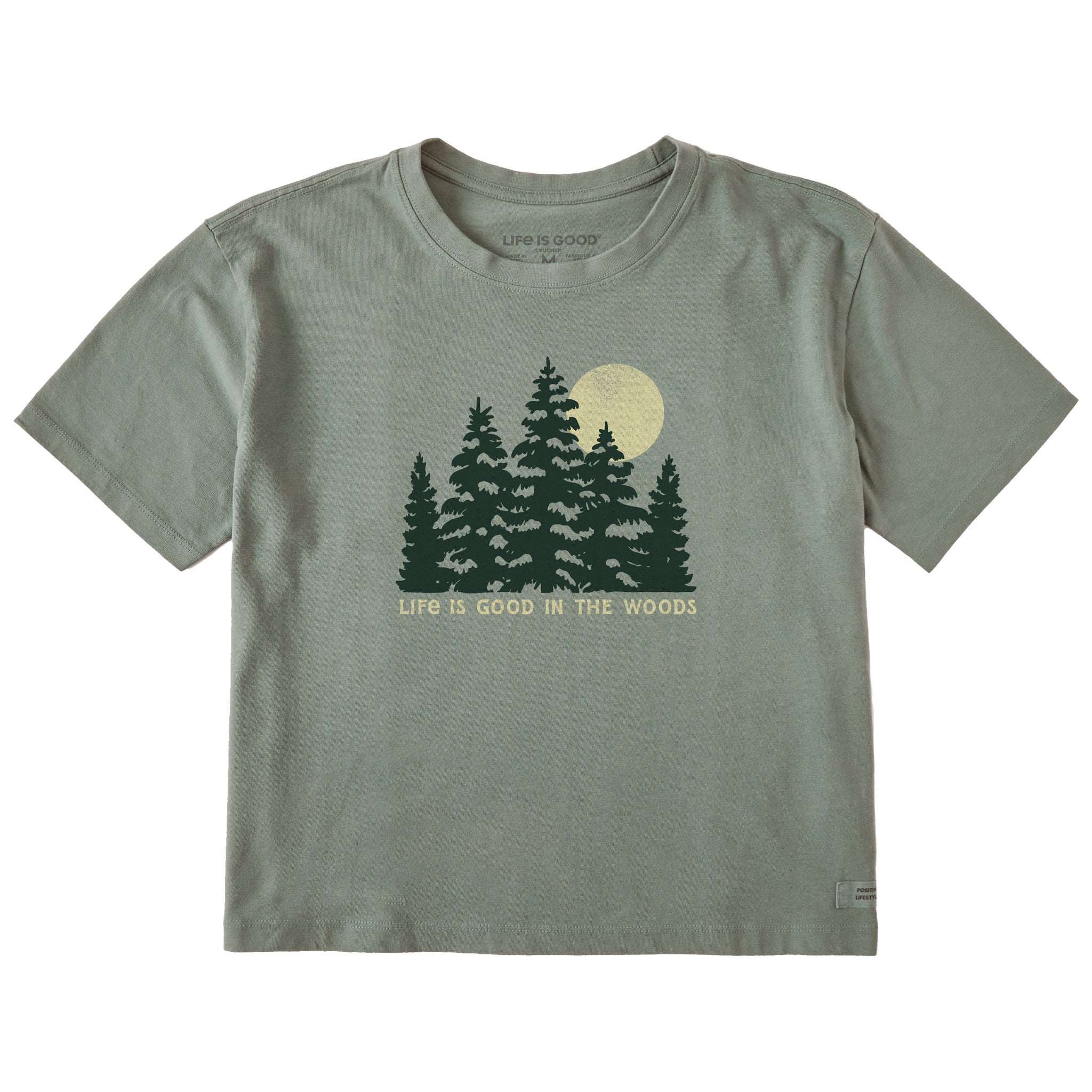 Women's Life is Good in the Woods Short Sleeve Crusher Boxy Tee