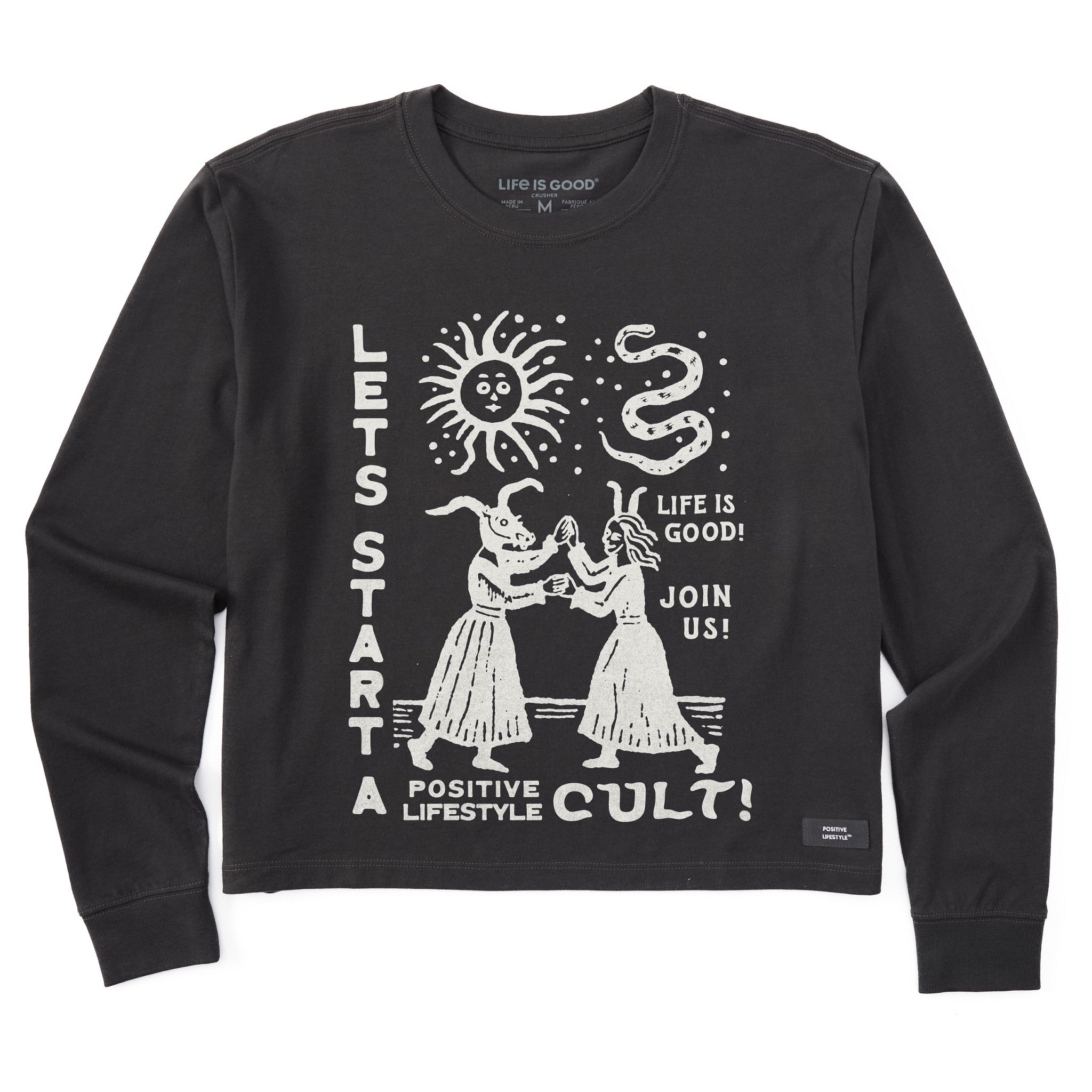 Women's Let's Start a Cult Long Sleeve Crusher Boxy Tee | Shop