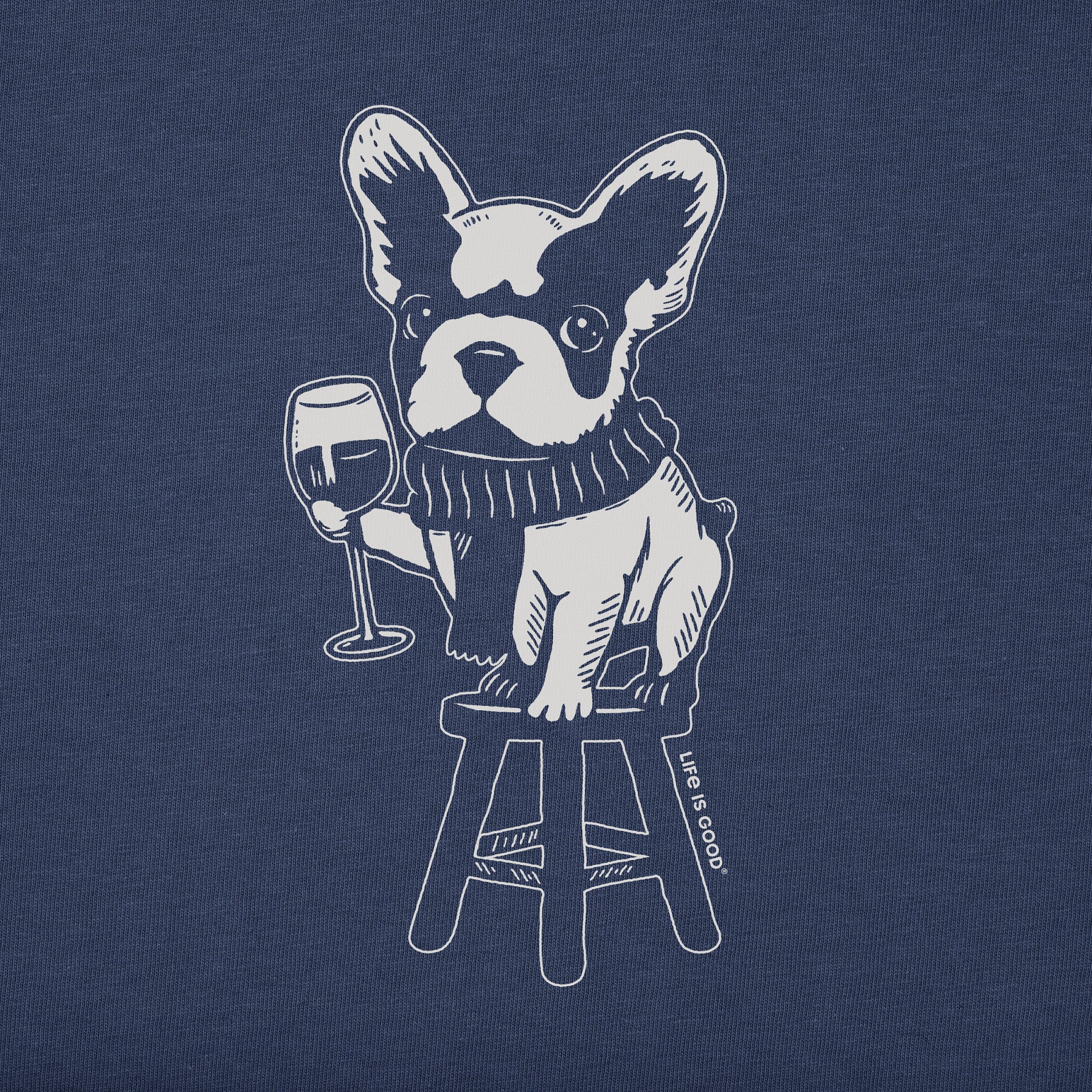 Women's Bert's Frenchie with Wine Short Sleeve Crusher Boxy Tee
