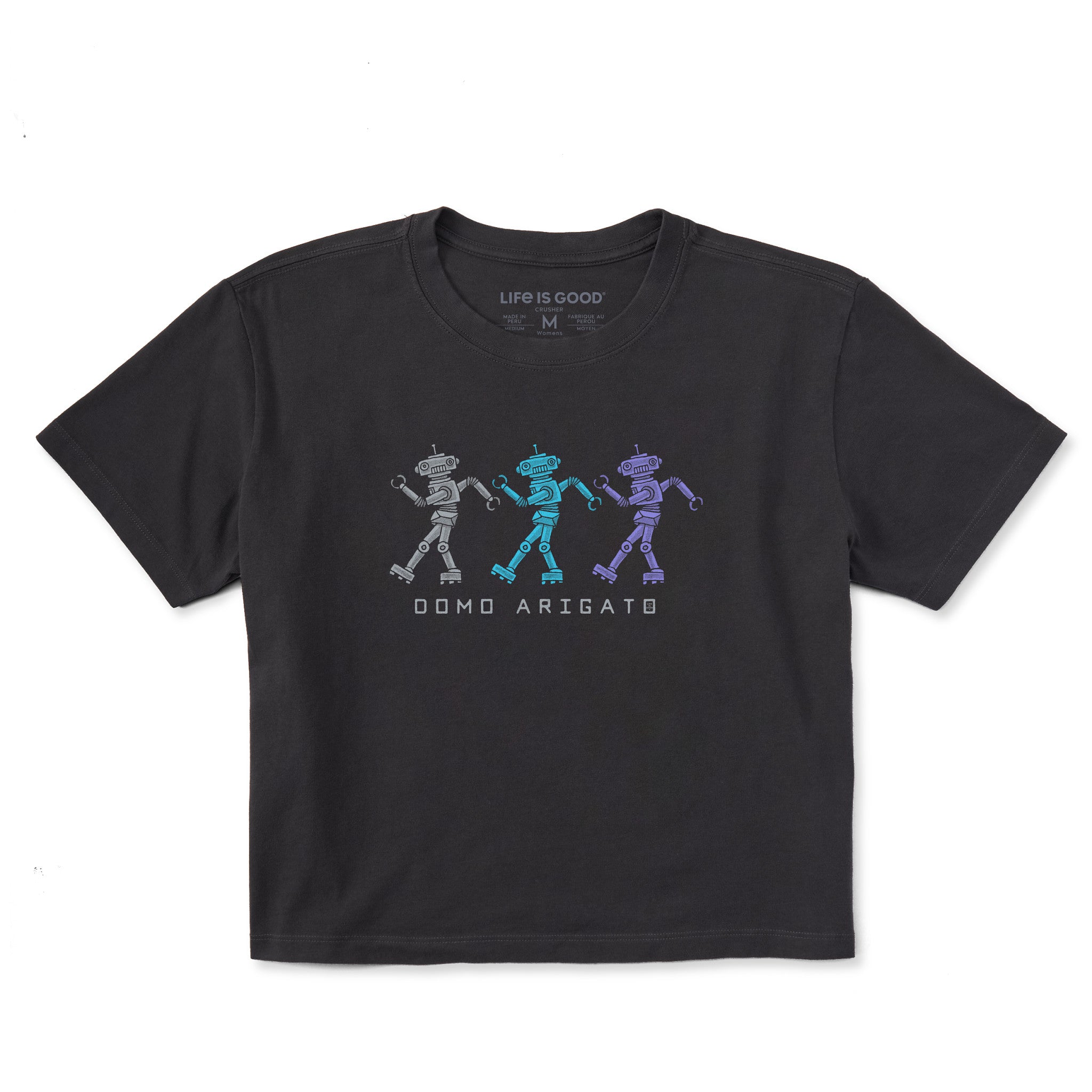 Product image for "Women's Domo Arigato Robots Short Sleeve Crusher Boxy Tee" ||152324_1
