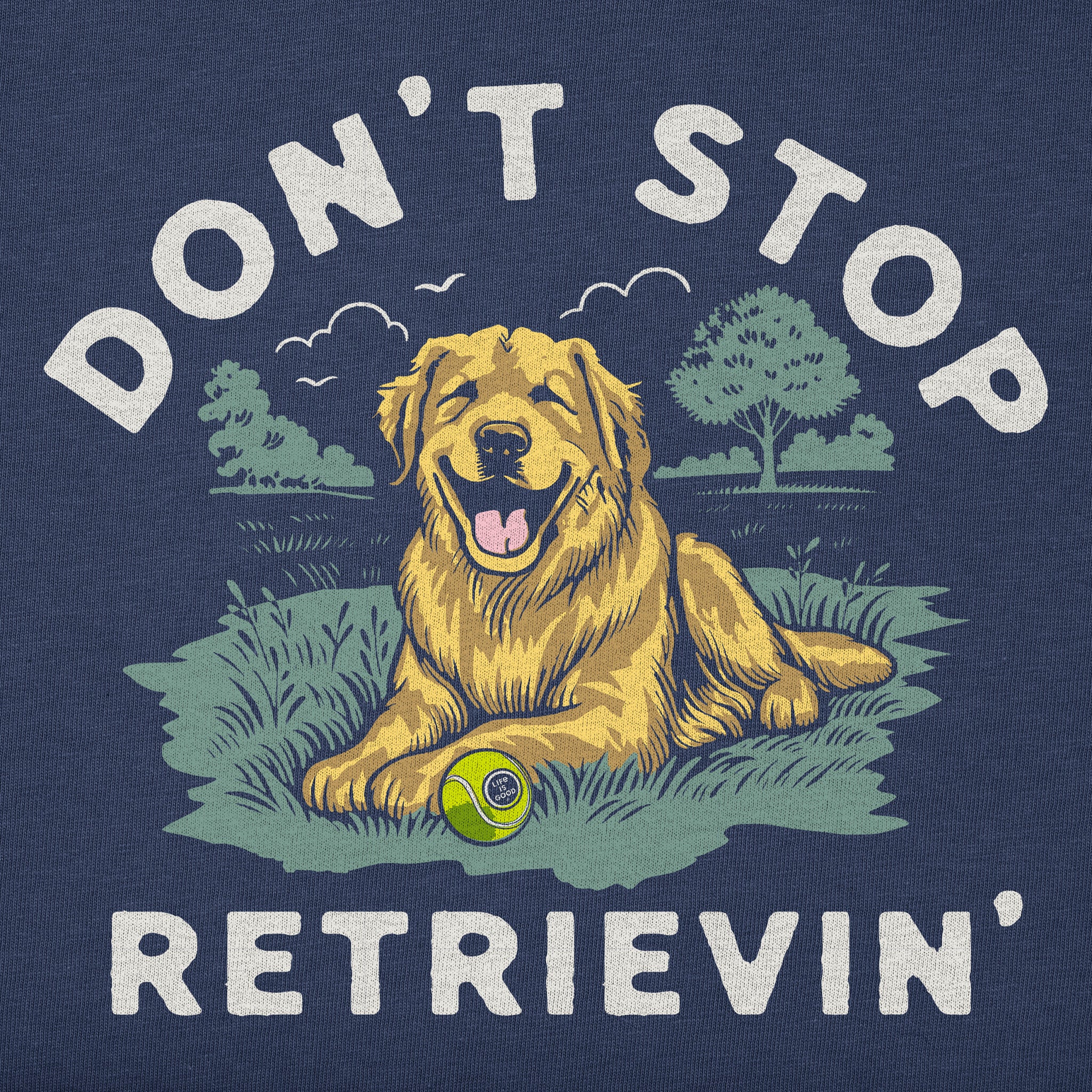T-shirt Golden Retriever "Don't Stop Retrieving" - Taille L Bleu - Occasion Très Bon état