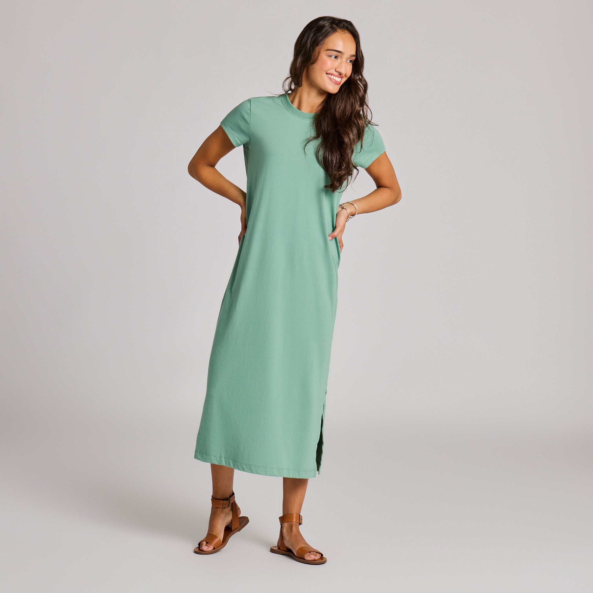 Life is Good Women's Solid Crusher Weekend Dress Assortment Dresses in Granite Green | Size Small