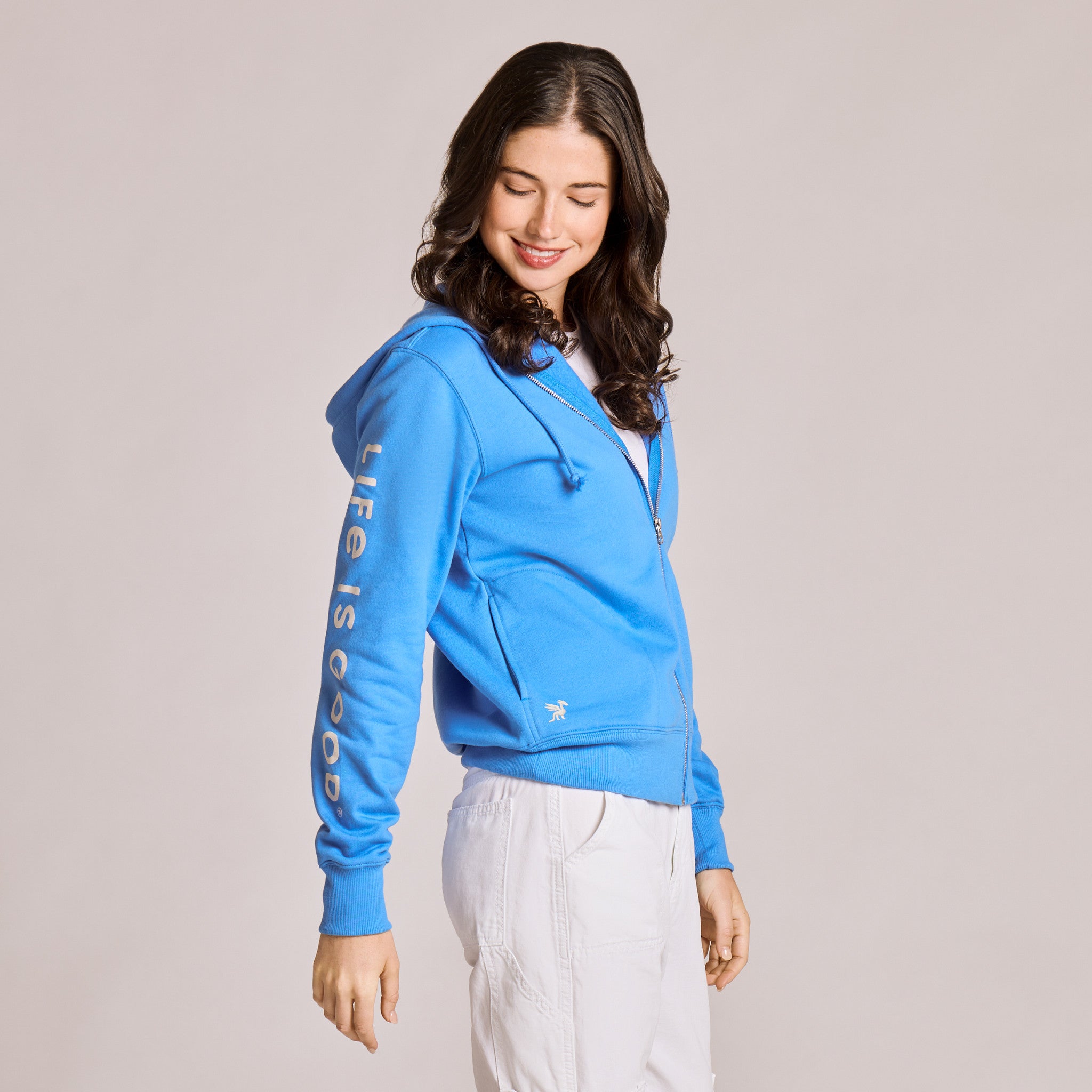Women's Life is Good Crafty Wordmark Good Vibes Zip Hoodie | Shop