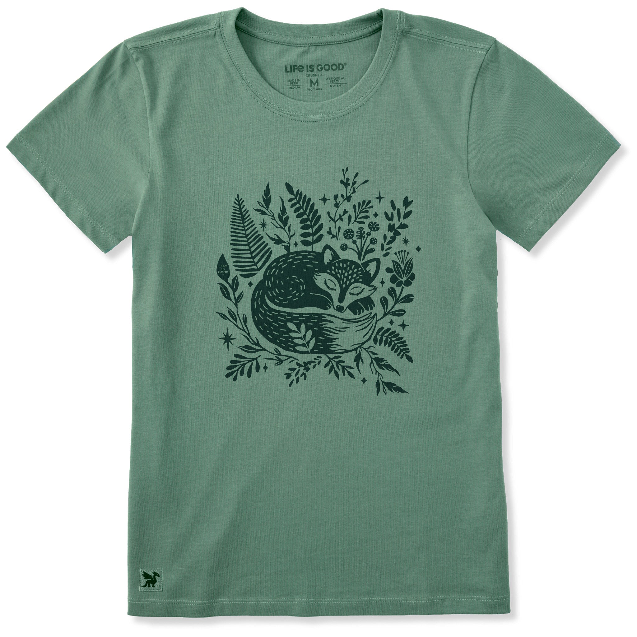 Women's Sleeping Fox on Ferns Short Sleeve Crusher Tee | Shop Life