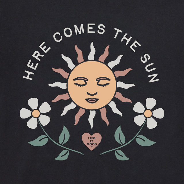Product image for "Women's Here Comes the Sun Heart Flowers Short Sleeve Crusher Vee" ||153598_2