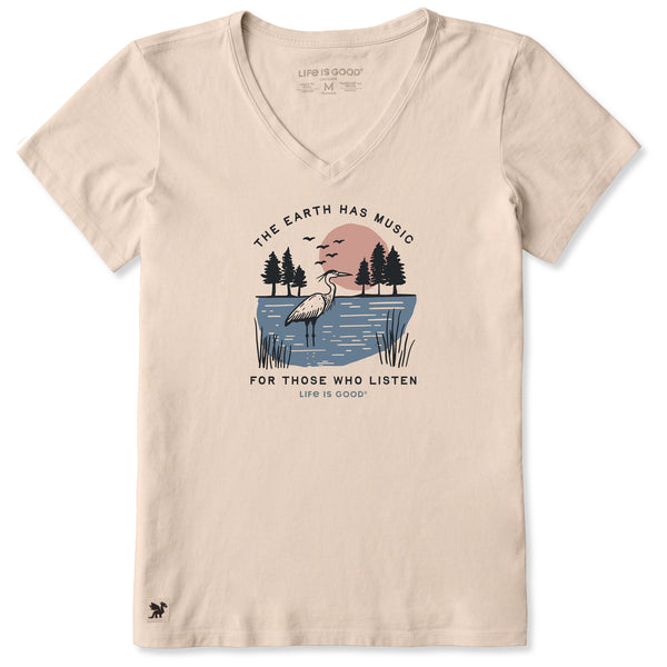 Women's Earth Has Music For Those Who Listen Short Sleeve Crusher