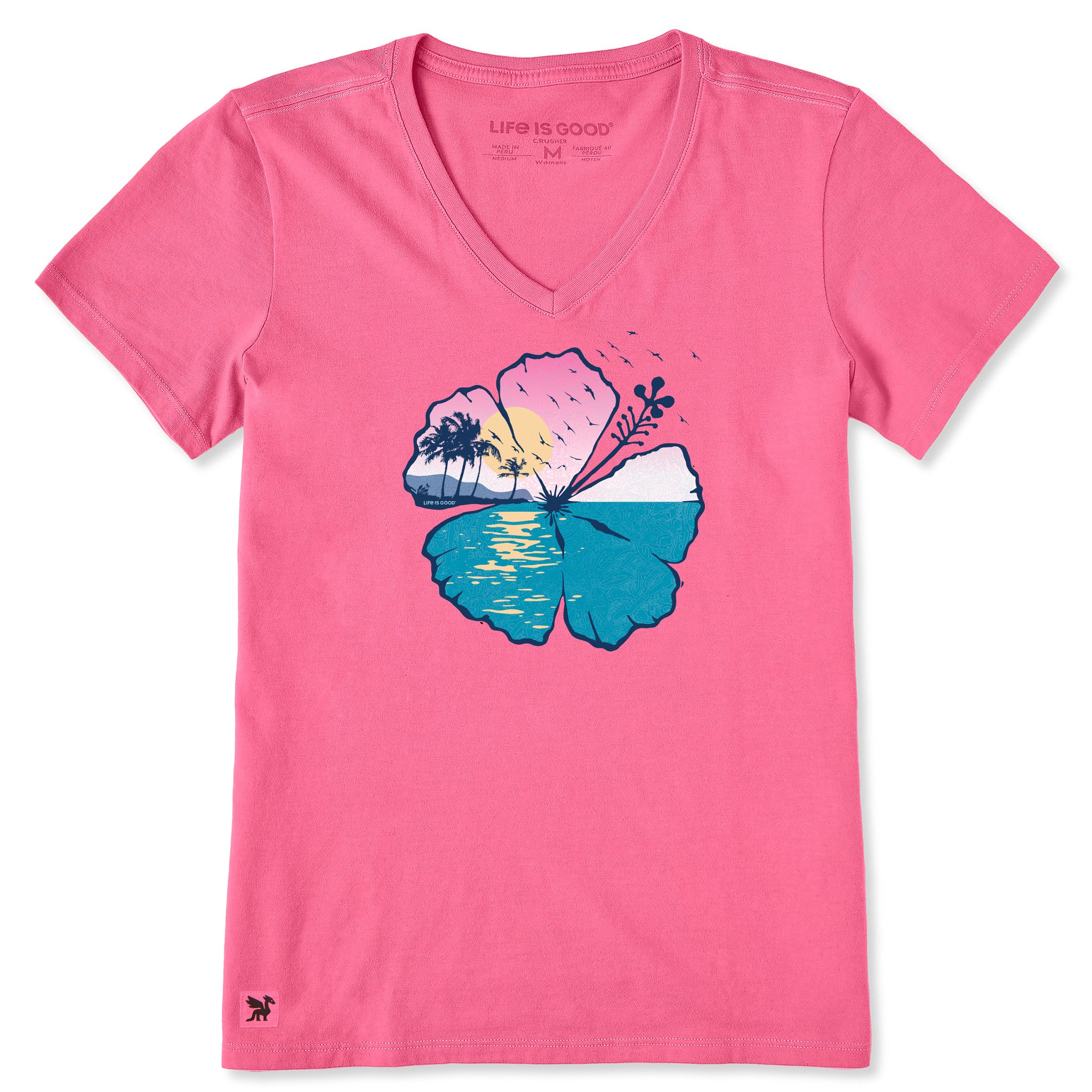 Women's Hibiscus Coastline Short Sleeve Vee | Shop Life is Good