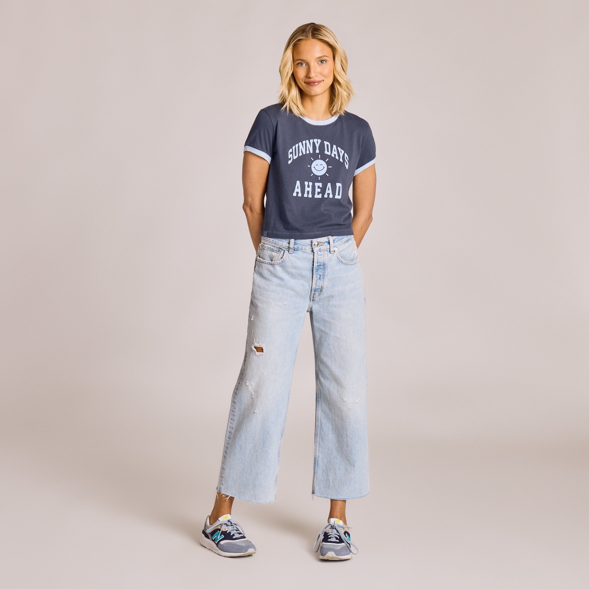 Women's Sunny Days Ahead Sun Crusher-LITE Shrunken Ringer Tee