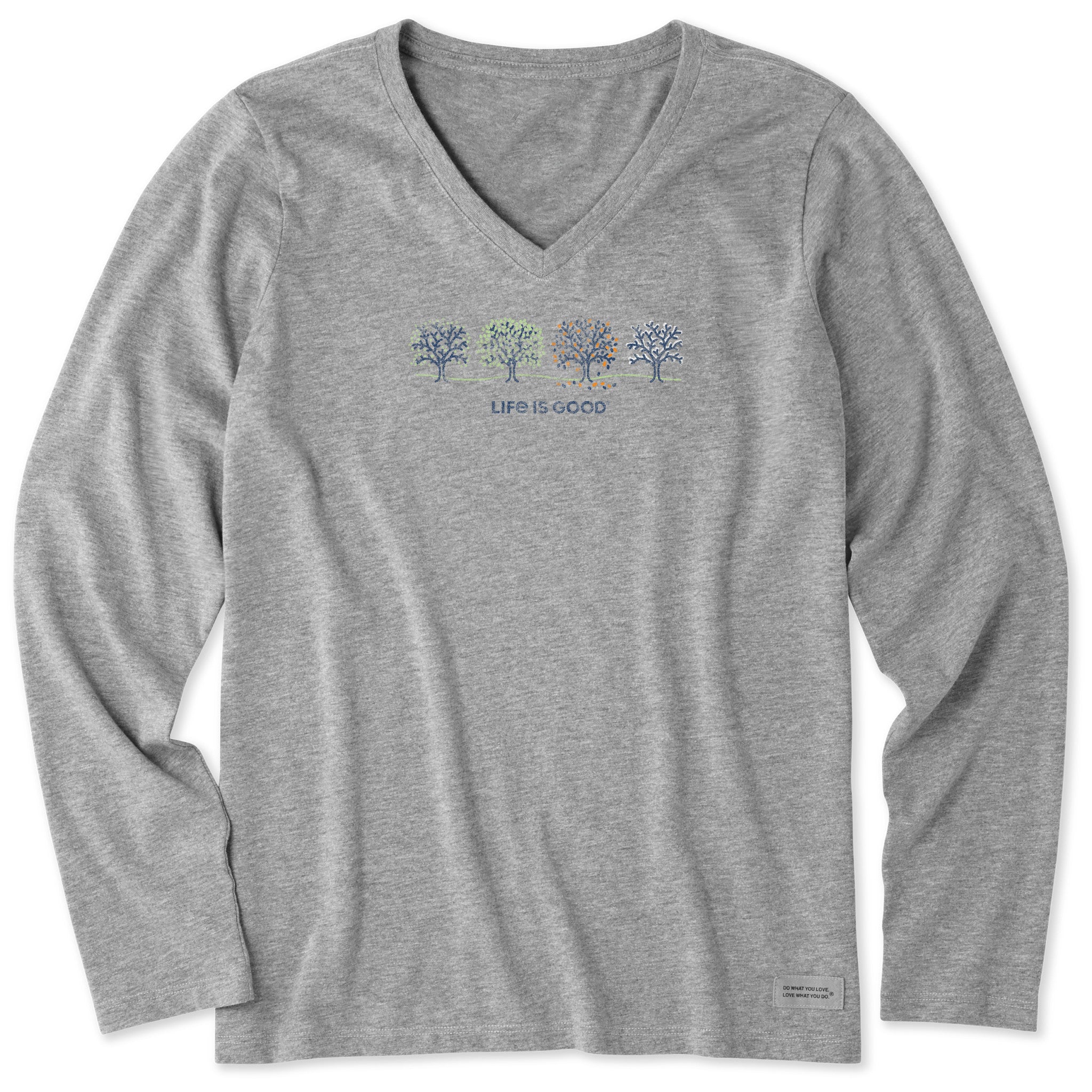 【希少品】Seasons' End / Moments In Life Women's Four Seasons Trees Long Sleeve Crusher Vee | Shop Life is Good