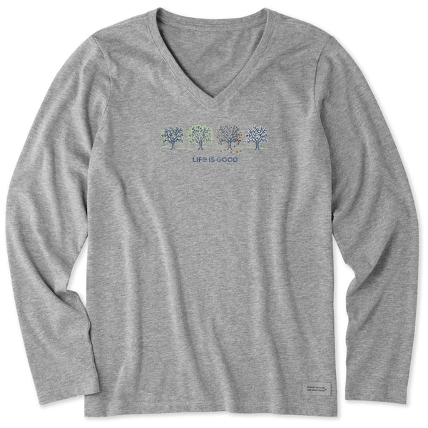 Women's Four Seasons Trees Long Sleeve Crusher Vee | Shop Life is Good