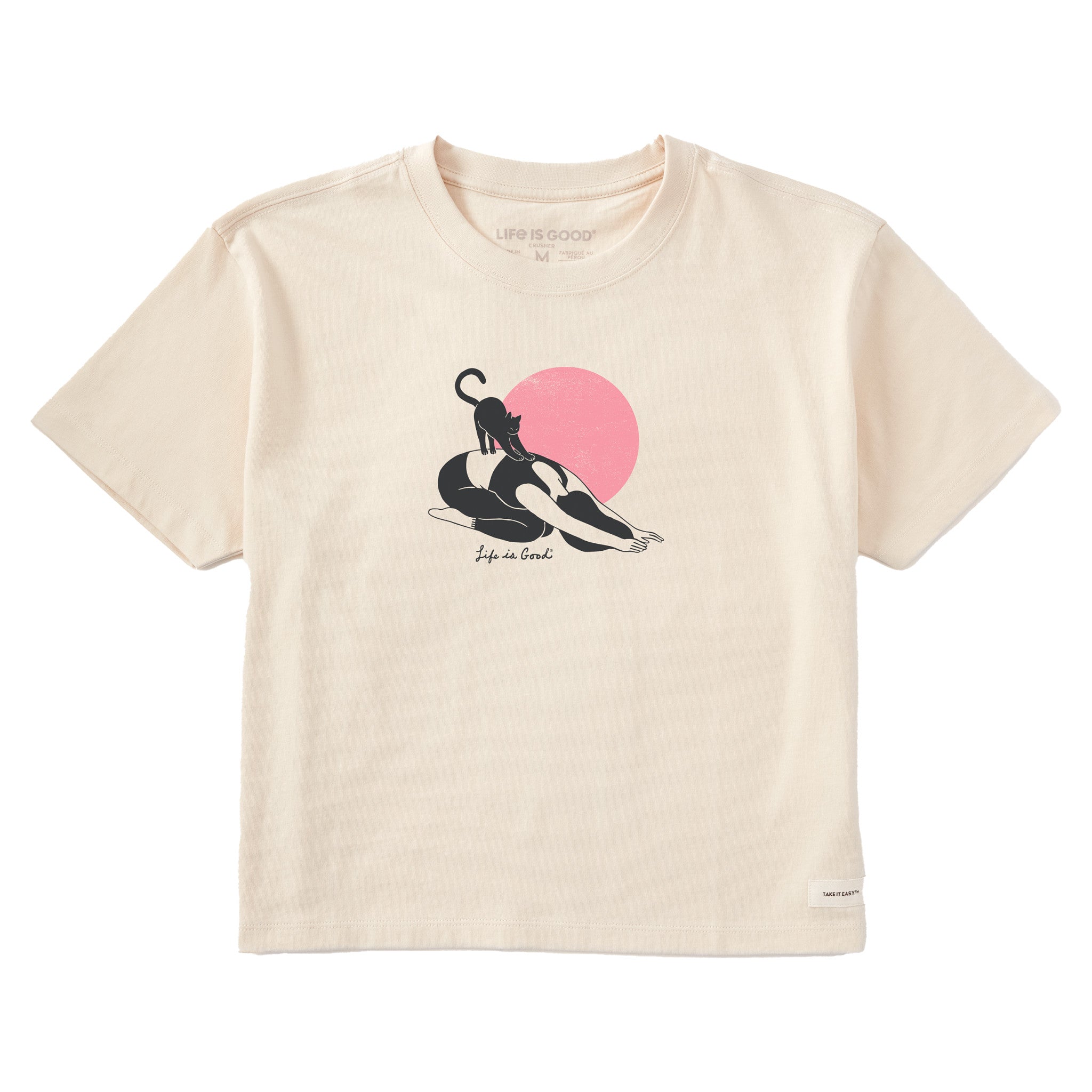 Product image for "Women's Downward Cat Yoga Short Sleeve Crusher Boxy Tee" ||154350_1