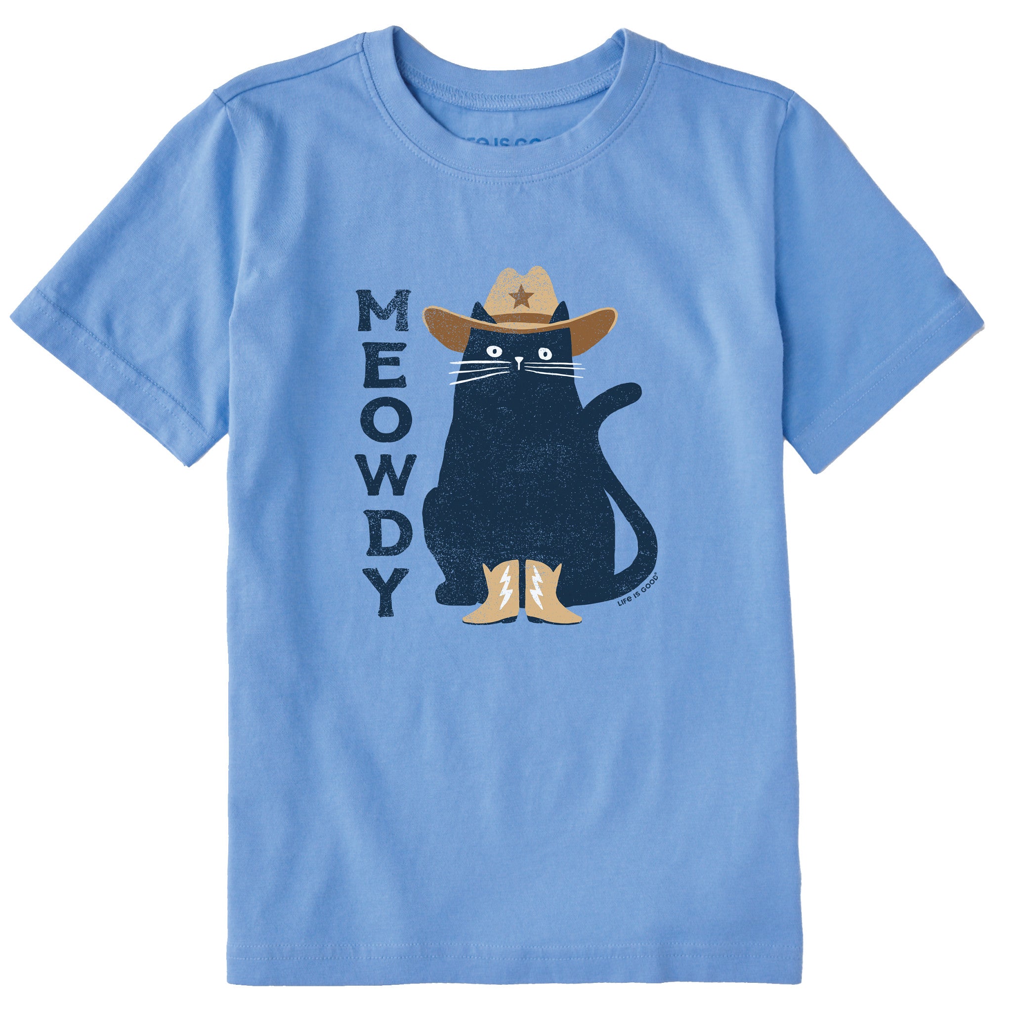 Kids Meowdy Cowboy Cat Short Sleeve Crusher Tee | Shop Life is Good