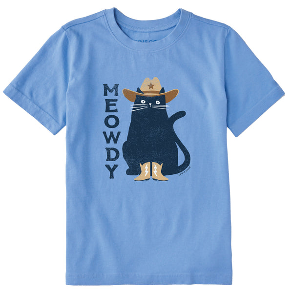 Kids Meowdy Cowboy Cat Short Sleeve Crusher Tee | Shop Life is Good