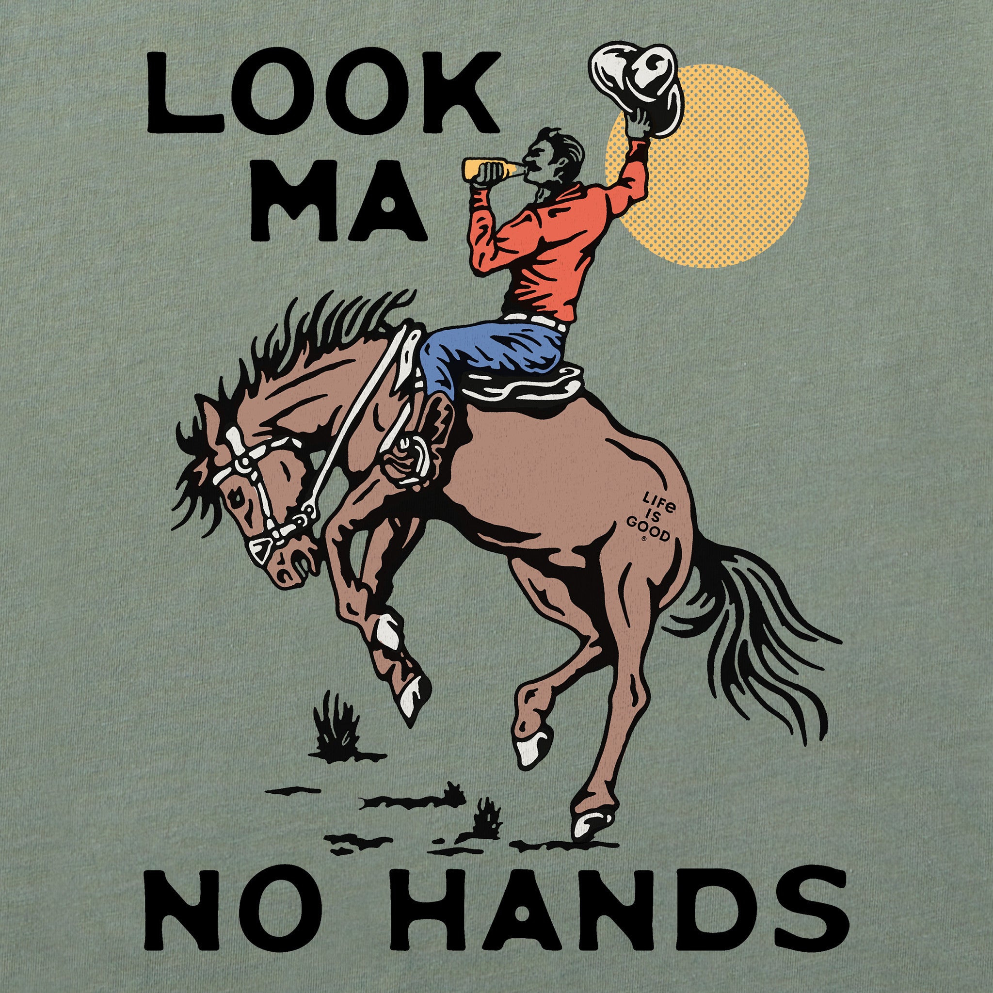 Women's Look Ma No Hands Cowboy Short Sleeve Crusher Boxy Tee