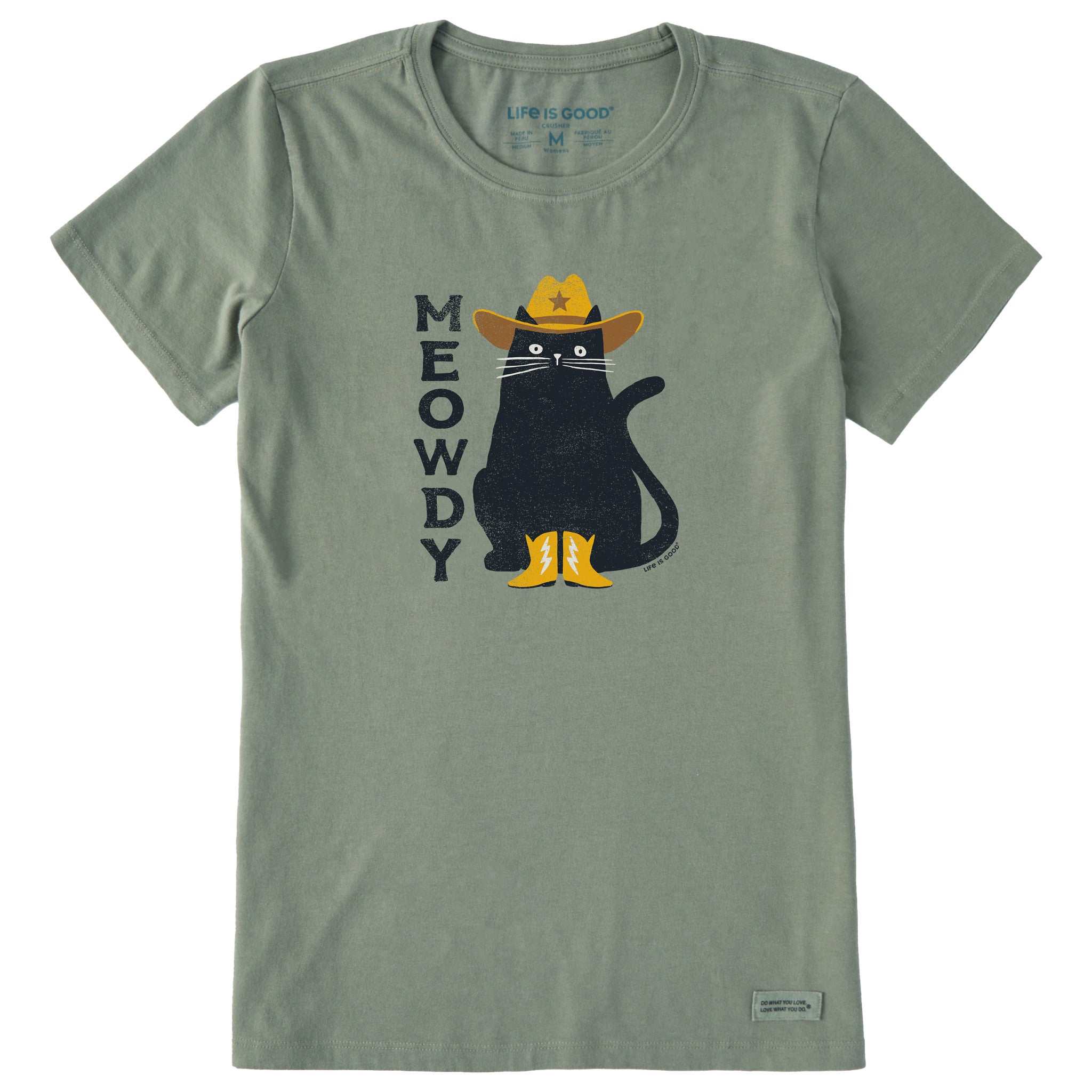 Women's Meowdy Cowboy Cat Short Sleeve Crusher Tee | Shop Life is Good