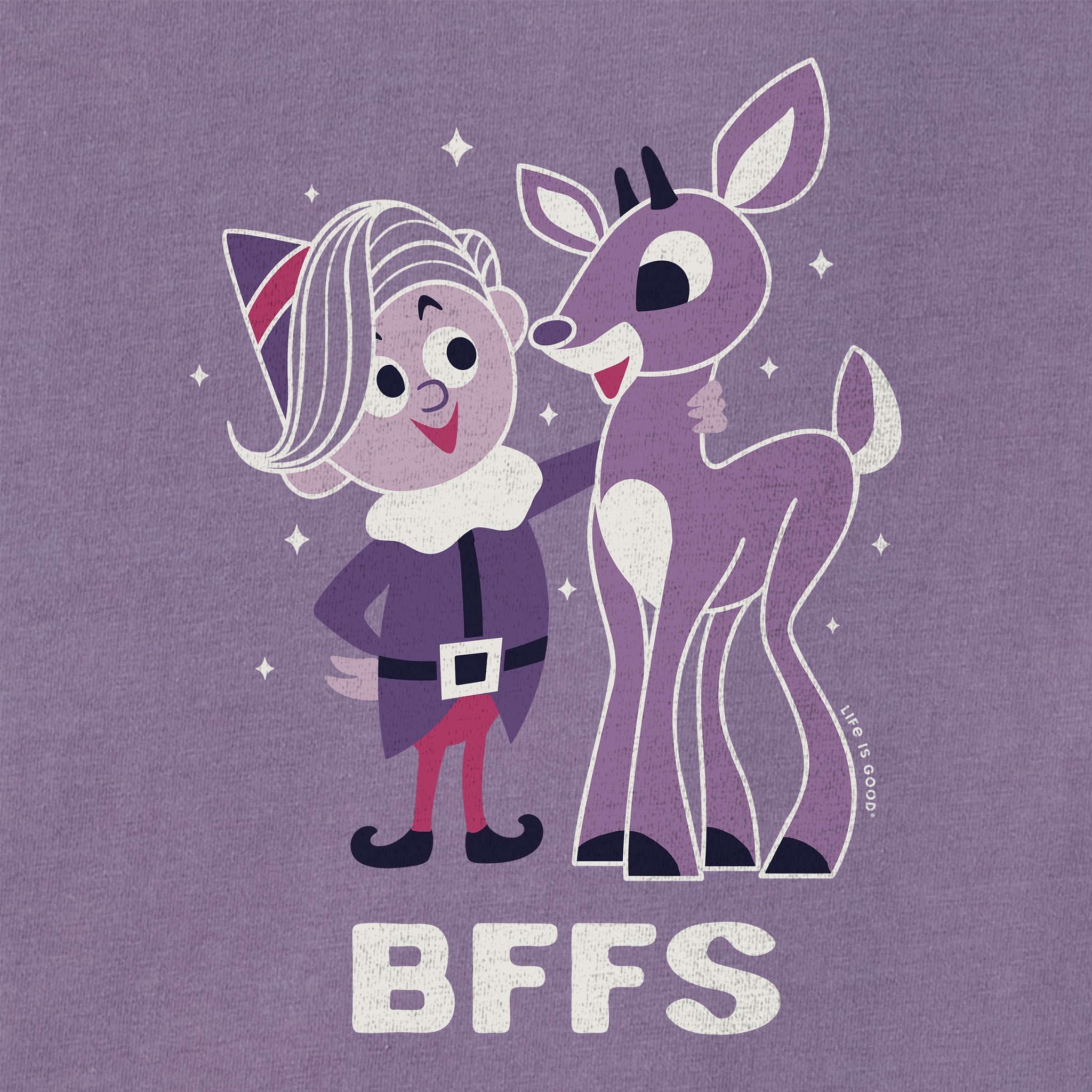 Product image for "Women's BFFS Rudolph and Hermey Long Sleeve Crusher Tee" ||155027_2