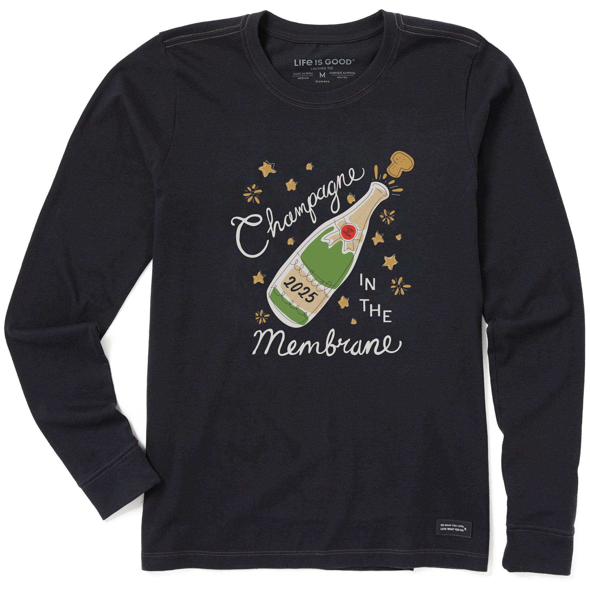 Women's Champagne in the Membrane Long Sleeve Crusher Tee | Shop Life is Good