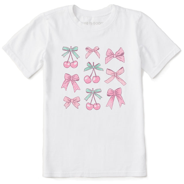 Product image for "Kids Cherries and Ribbons Short Sleeve Crusher Tee" ||156099_1