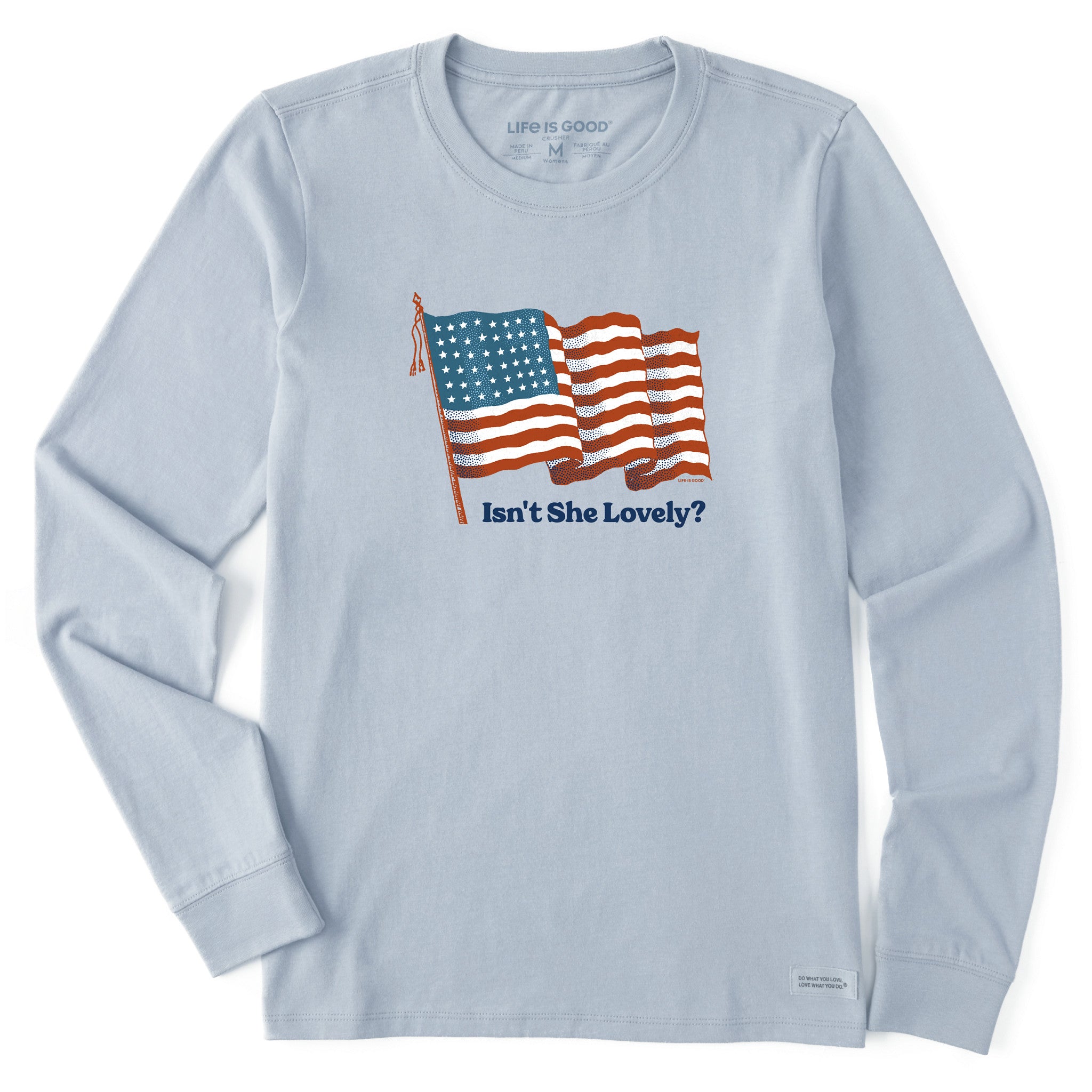 Women's Isn't She a Lovely Flag Long Sleeve Crusher Tee | Shop