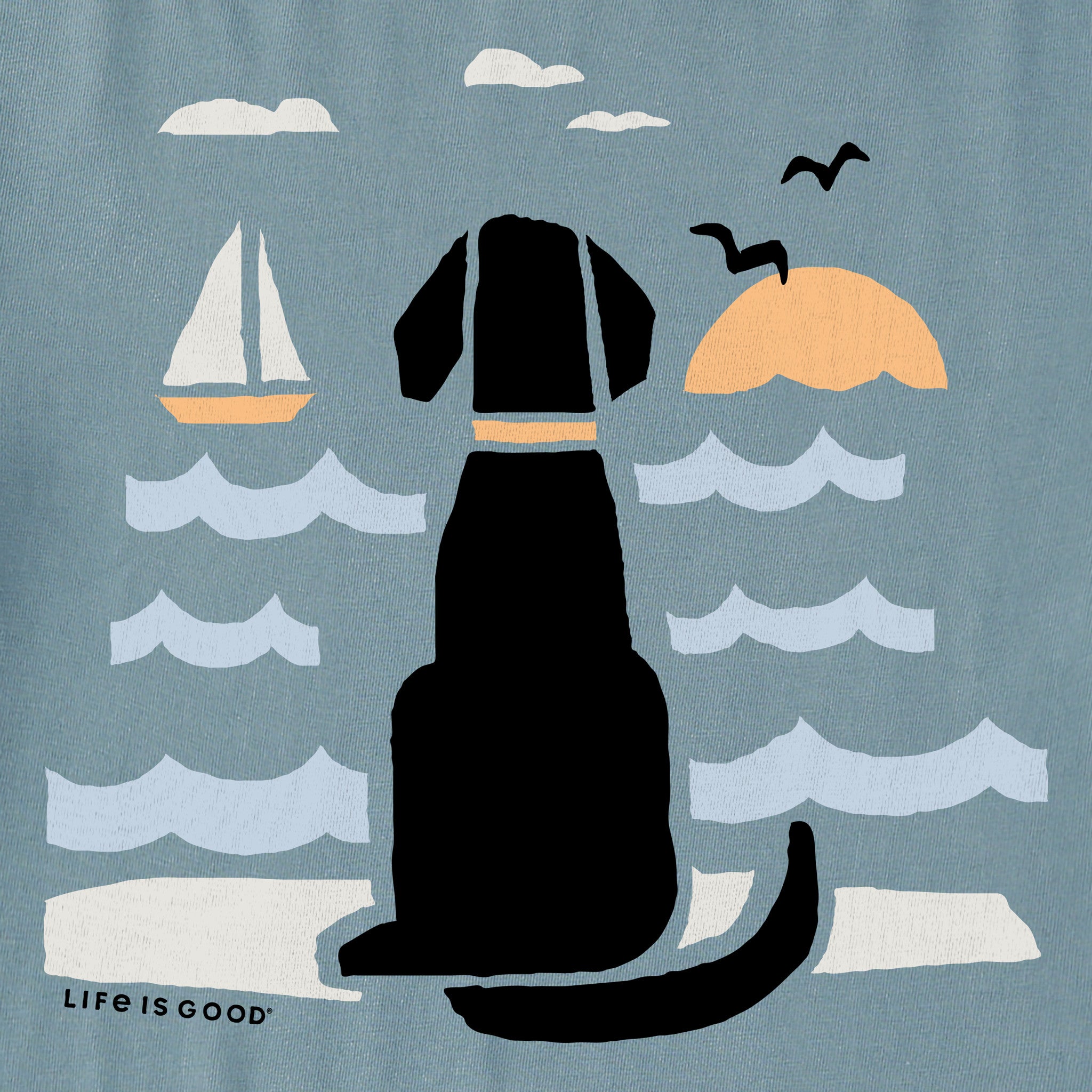 Product image for "Men's Chillin' Dog @ the Beach Short Sleeve Crusher Tee" ||156861_2