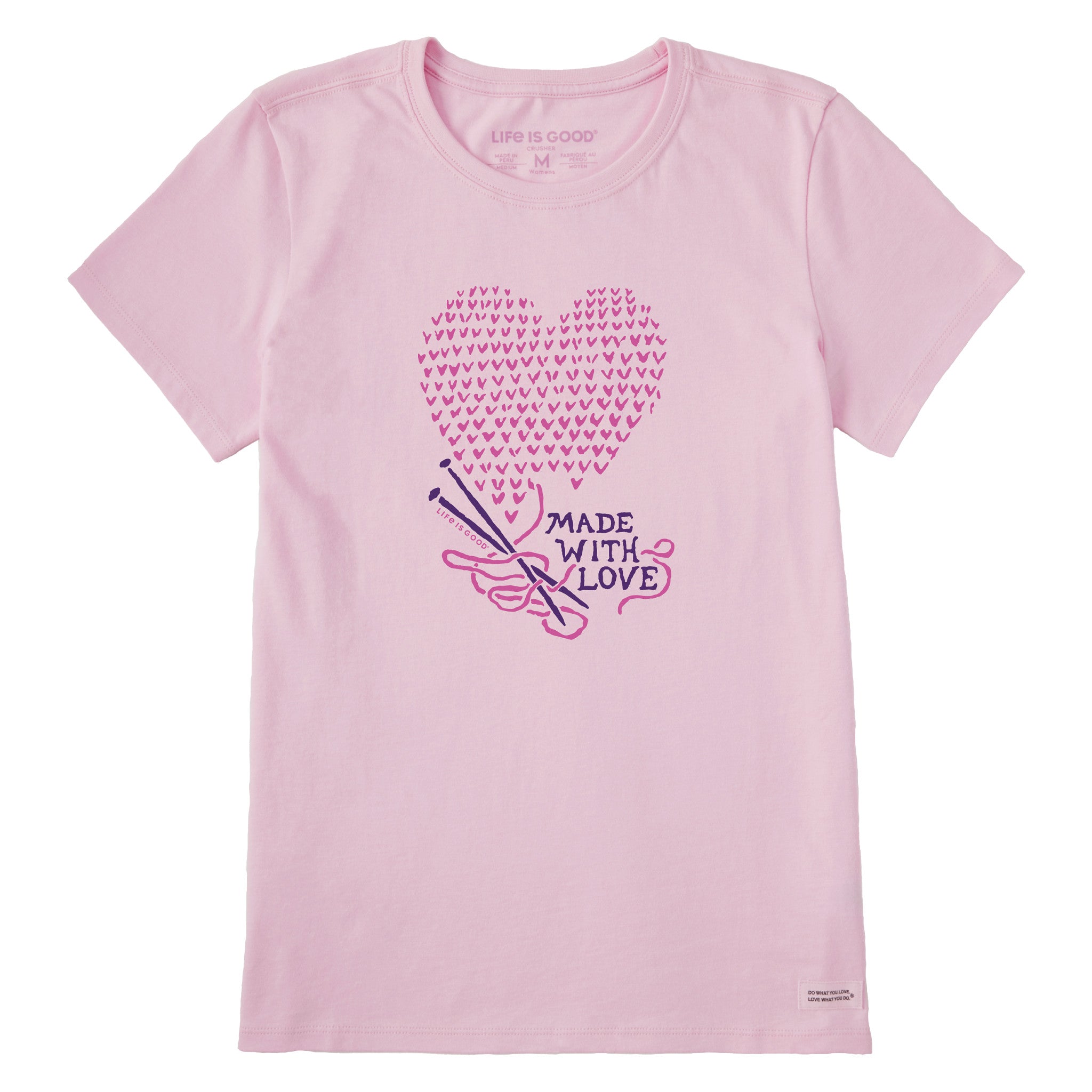 Women's Made with Love Knitting Short Sleeve Crusher Tee | Shop