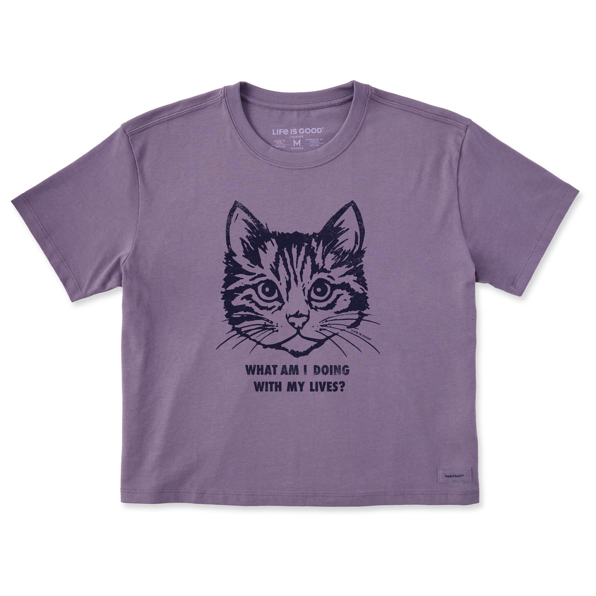Women's Cat Lives Short Sleeve Crusher Boxy Tee | Shop Life is Good